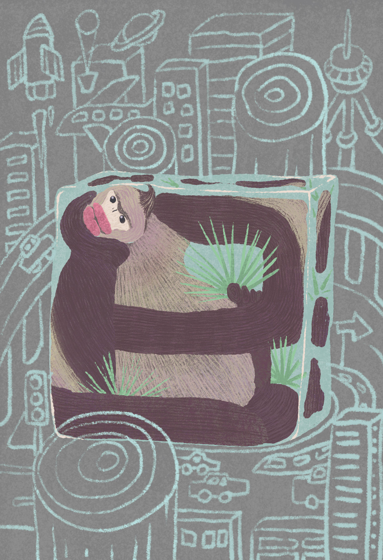 插画  - 商业插画 |   上传时间: 2021-09-13 16:33 滇金丝猴是世界上