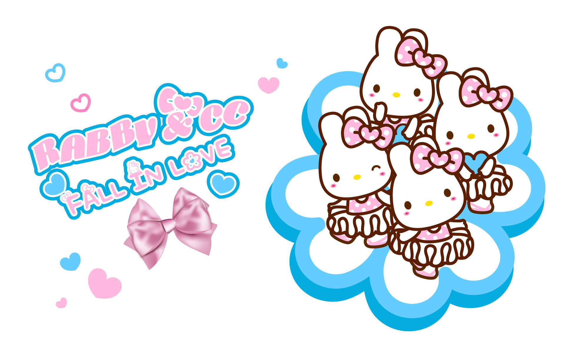 rabbycc粉蓝爱心系列壁纸