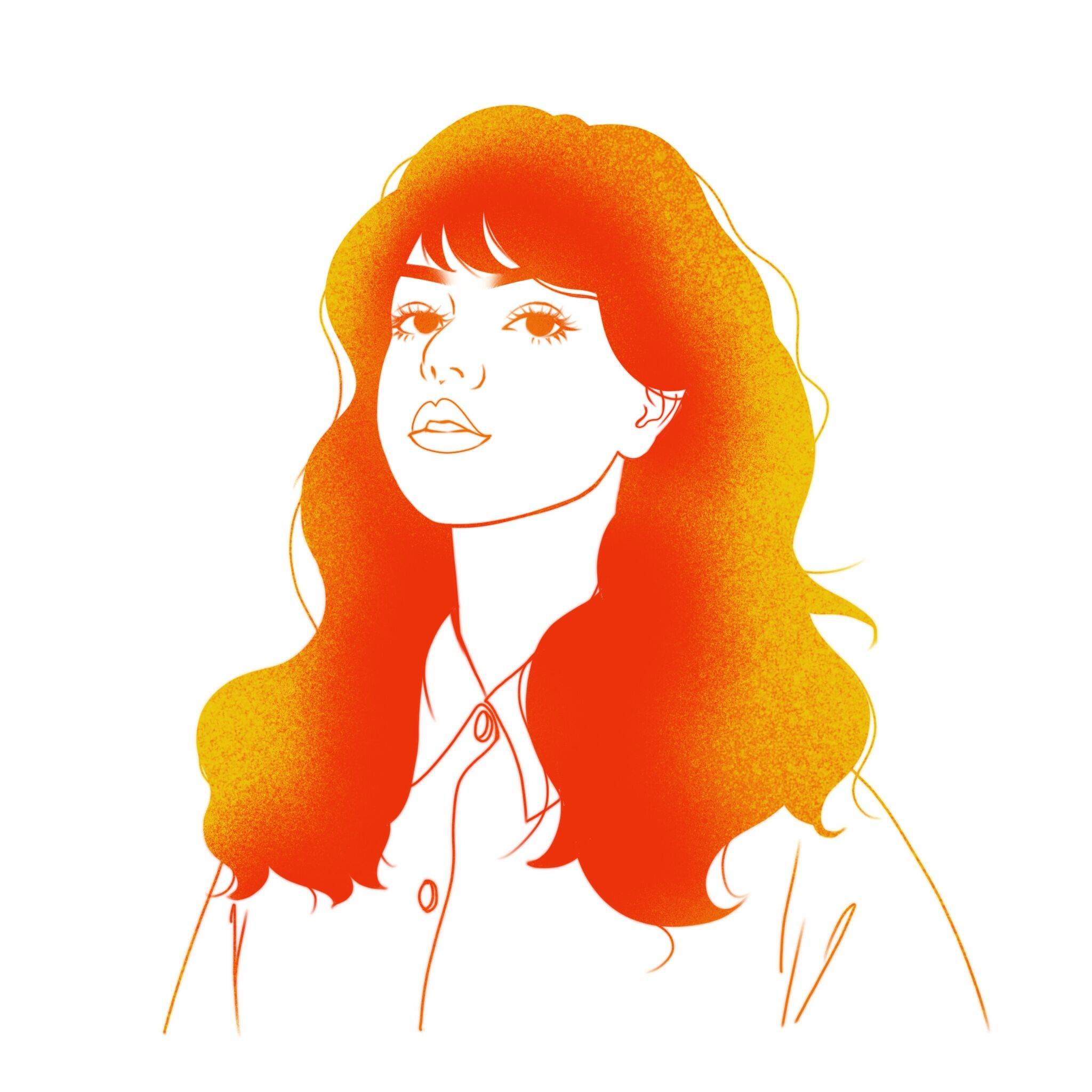 头像插画时尚单色线稿类插画六张