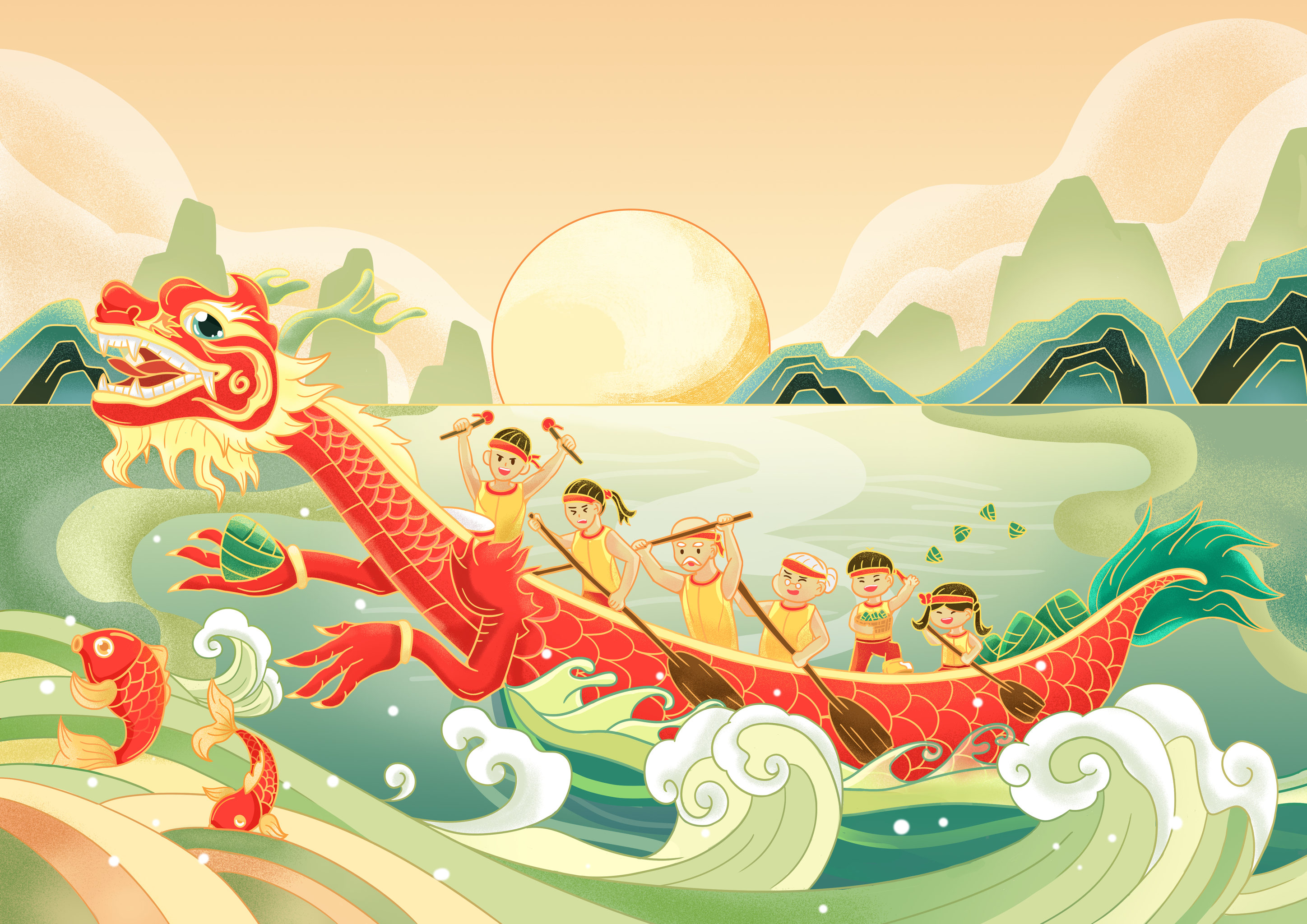 端午包装设计-国风商业插画