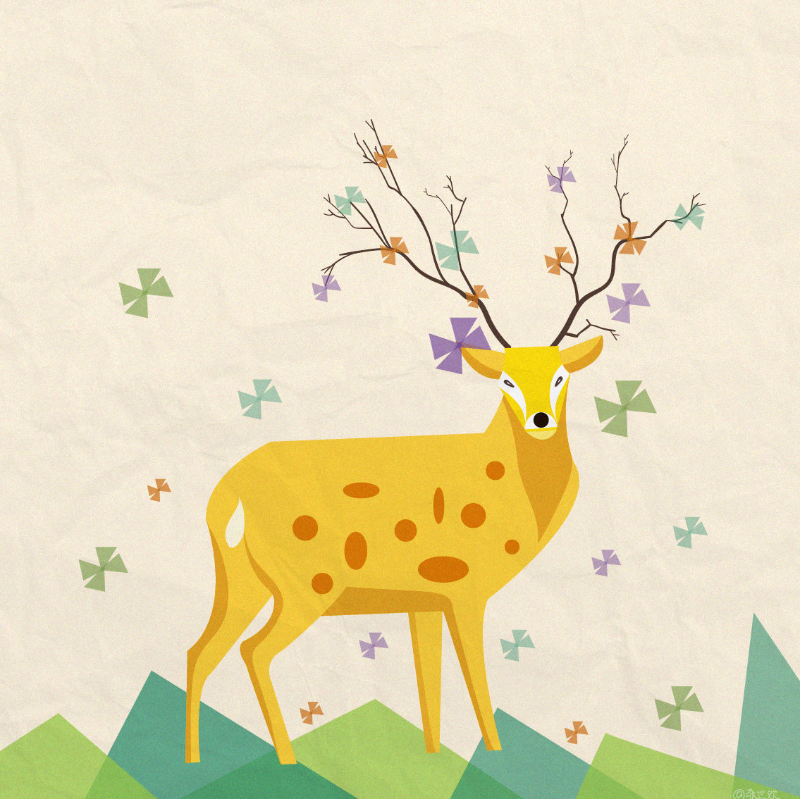 插画矢量图动物系列扁平清新风