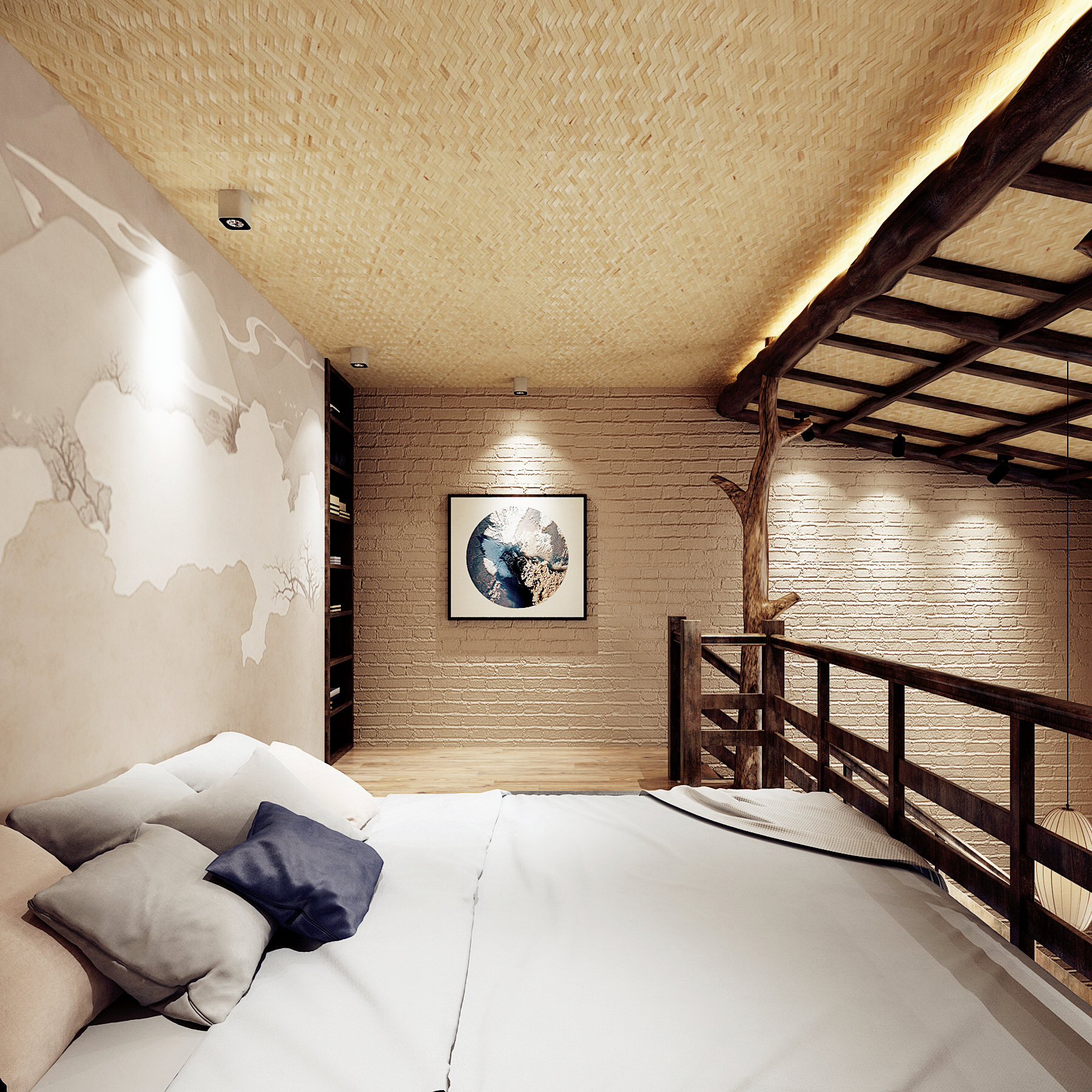 叠翠别苑竹空间民宿设计,以竹为主要设计元素及材料创作本案