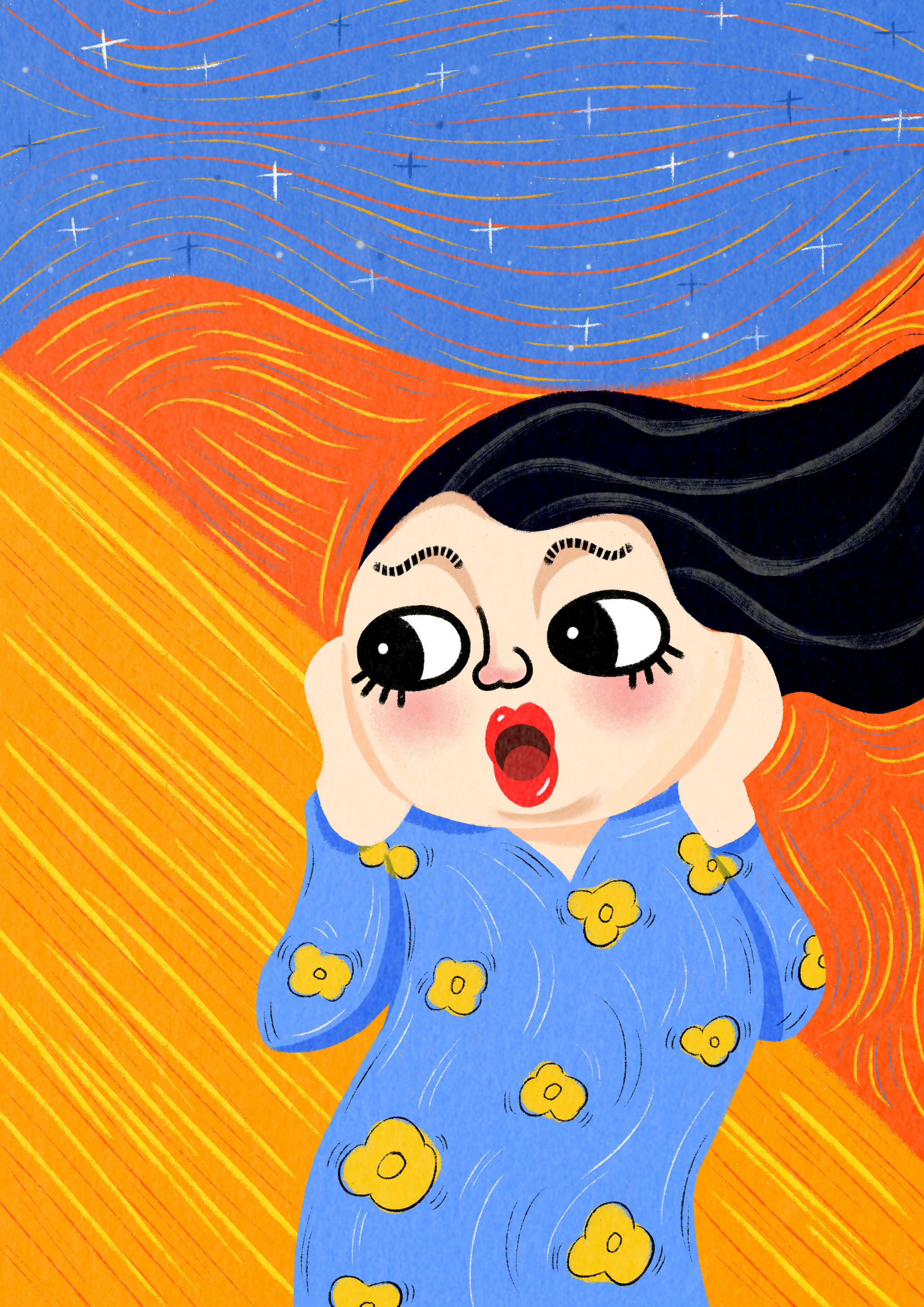 名画转插画 | 双下巴系列