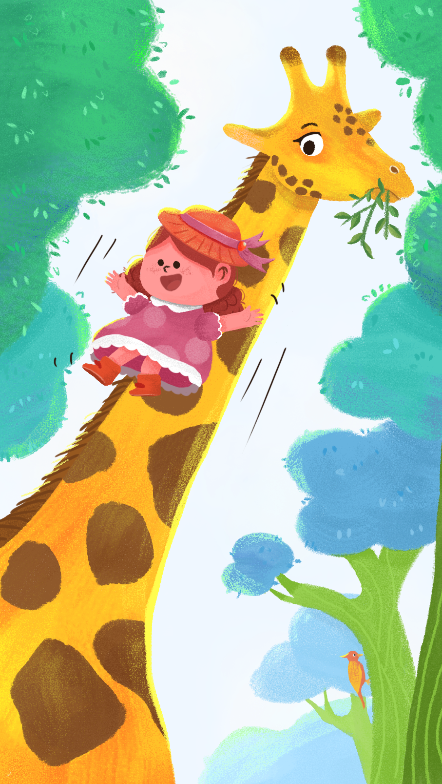 儿插森林奇遇长颈鹿女孩