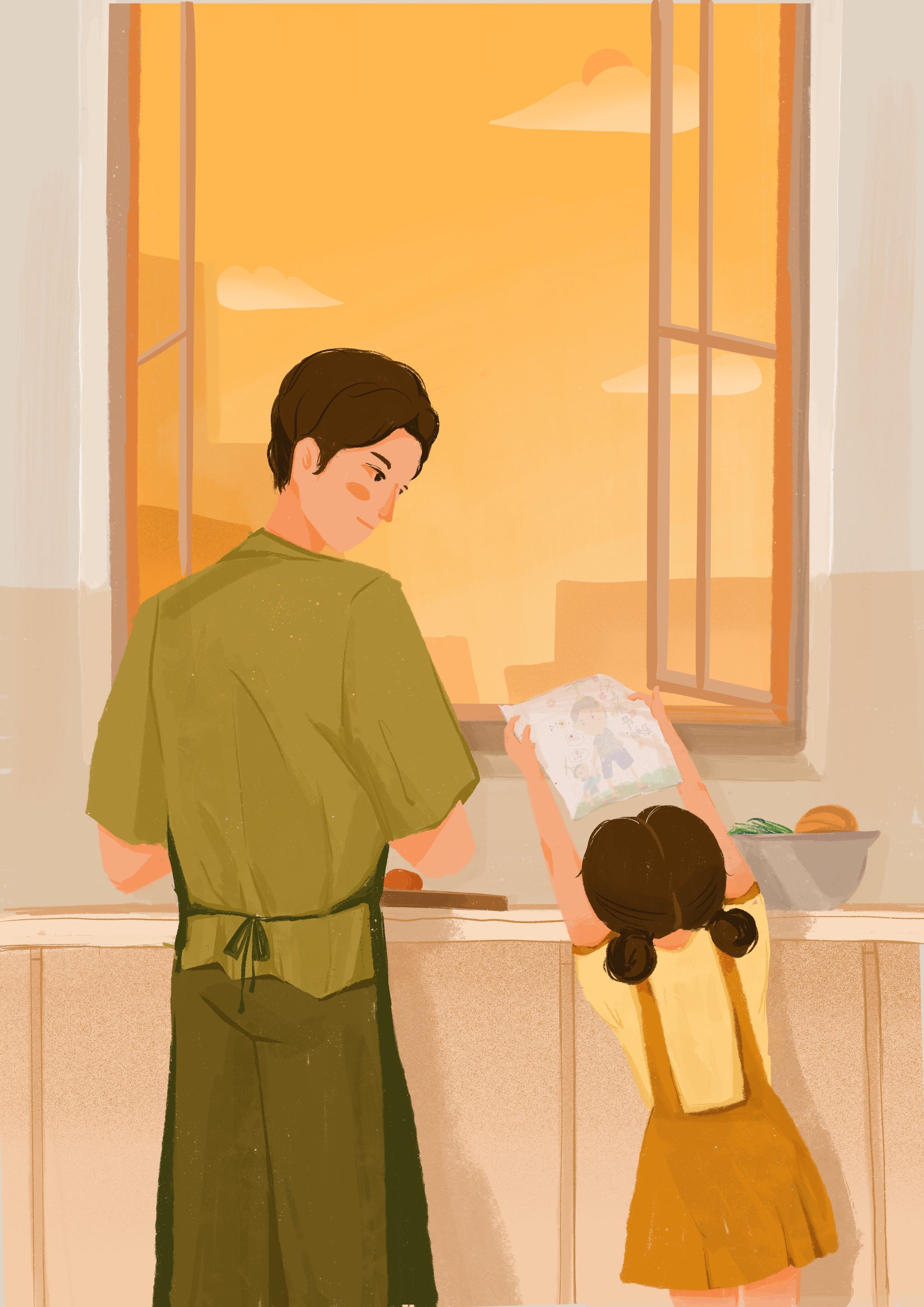 儿童插画——我眼中的爸爸(献给父亲节)