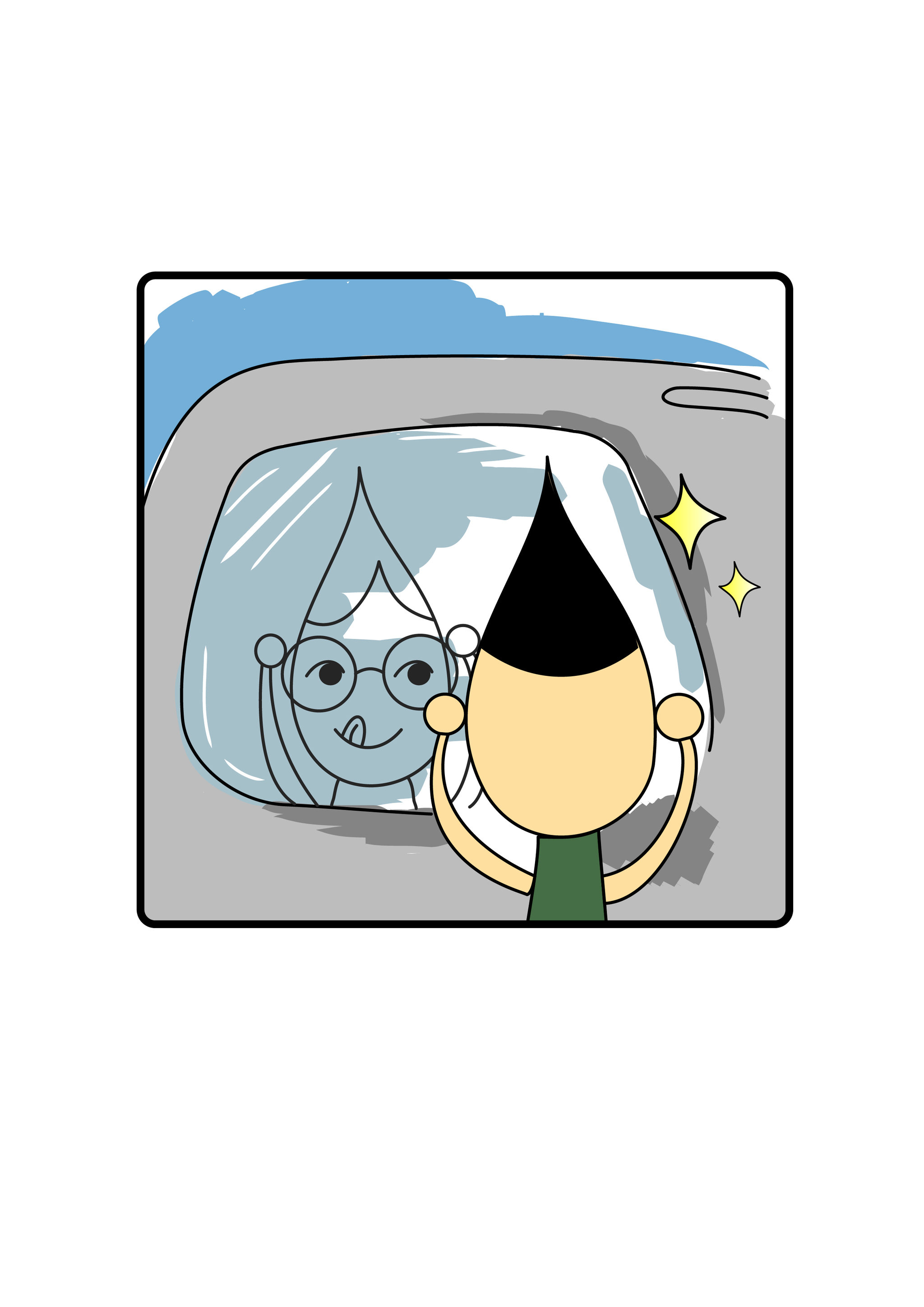 恰恰搞笑四格漫画之照镜子