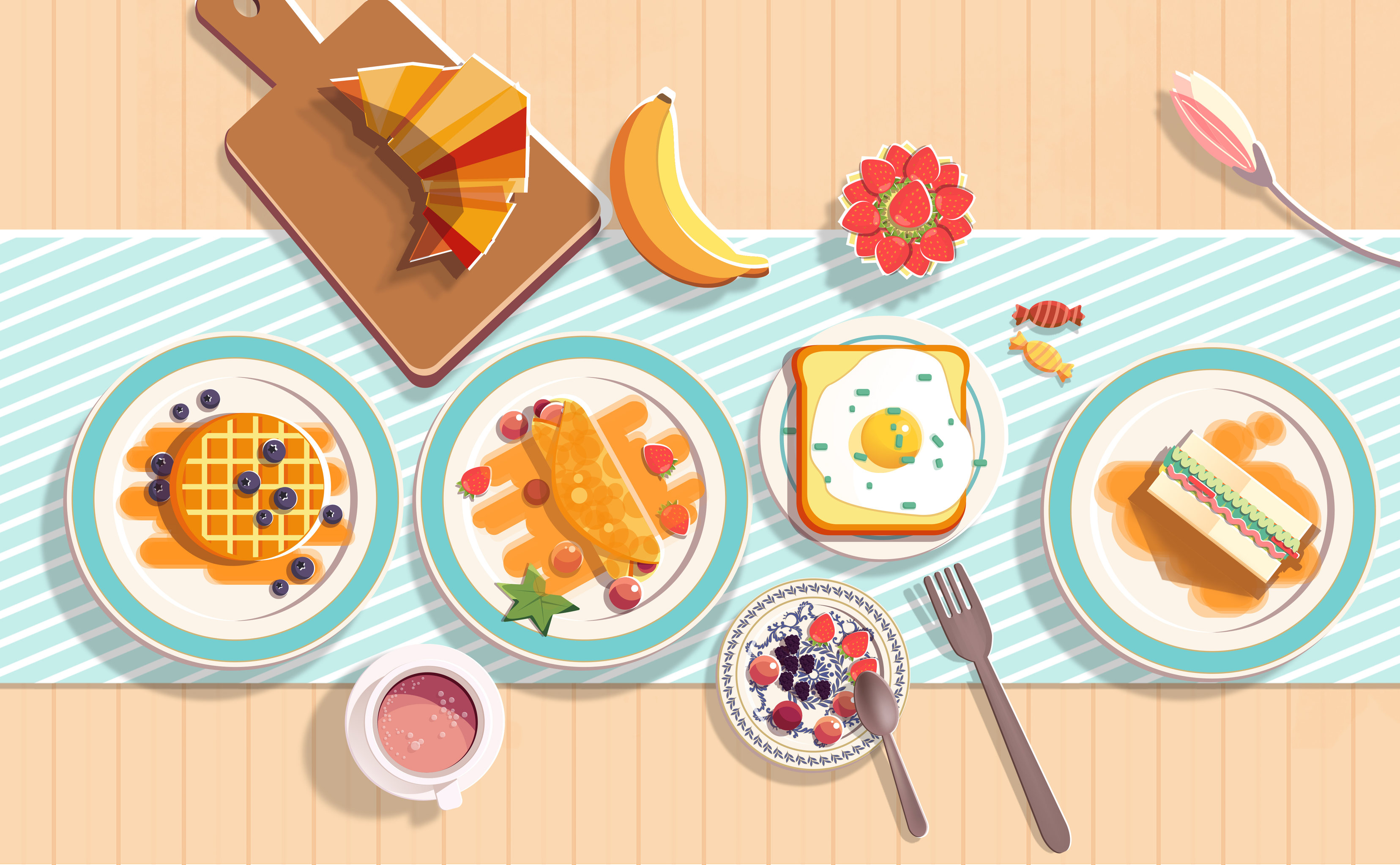 甜甜的早餐 - 鸭鸭熊 - 原创作品 - 视觉中国(爱视觉)