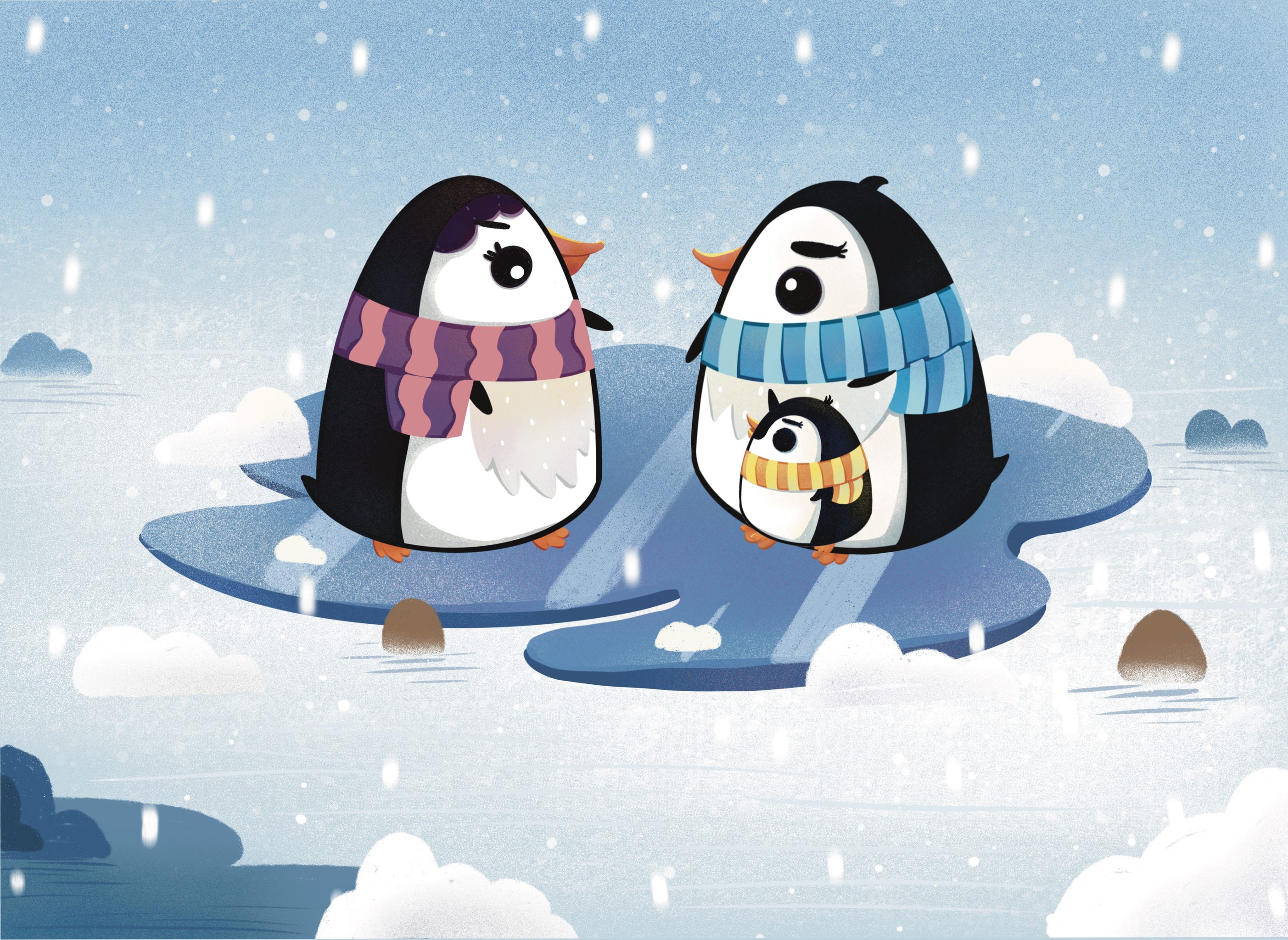 小企鹅的成长 - 咕咚咕咚插画 - 原创作品 - 视觉中国(shijueme)