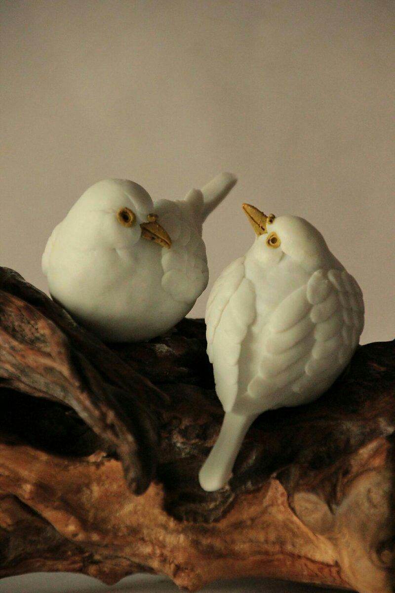 高白泥 纯手工陶瓷动物雕塑原创设计 家居装饰