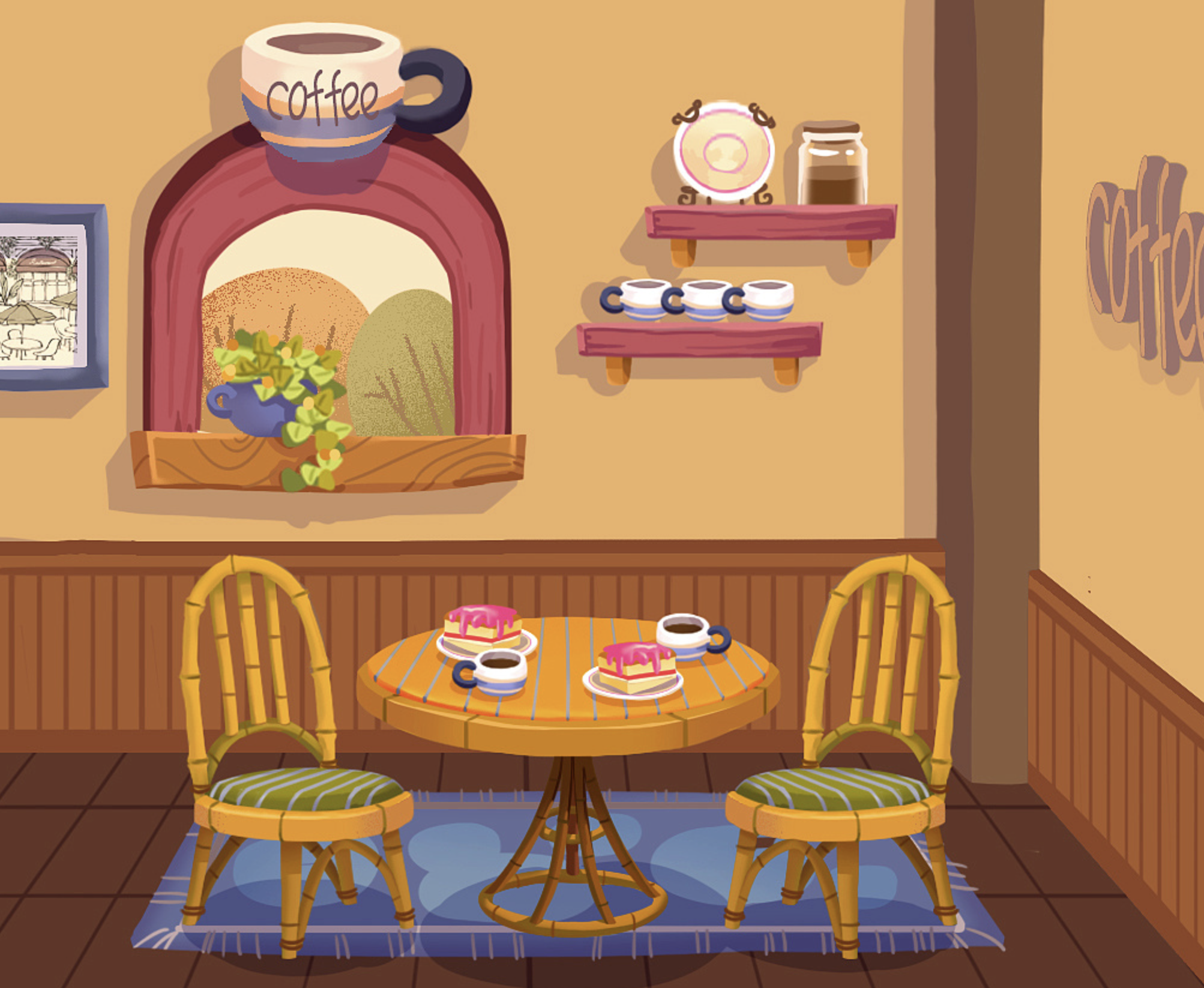 儿童绘本戏剧场景插图