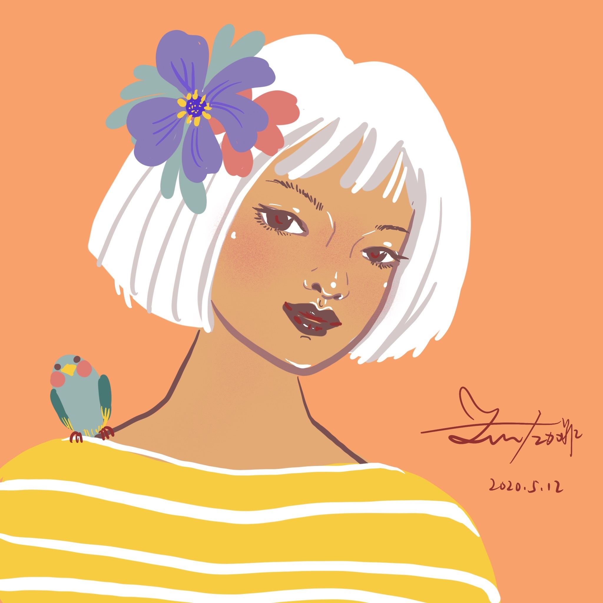 女孩头像变奏曲|具象-简化-抽象立体主义