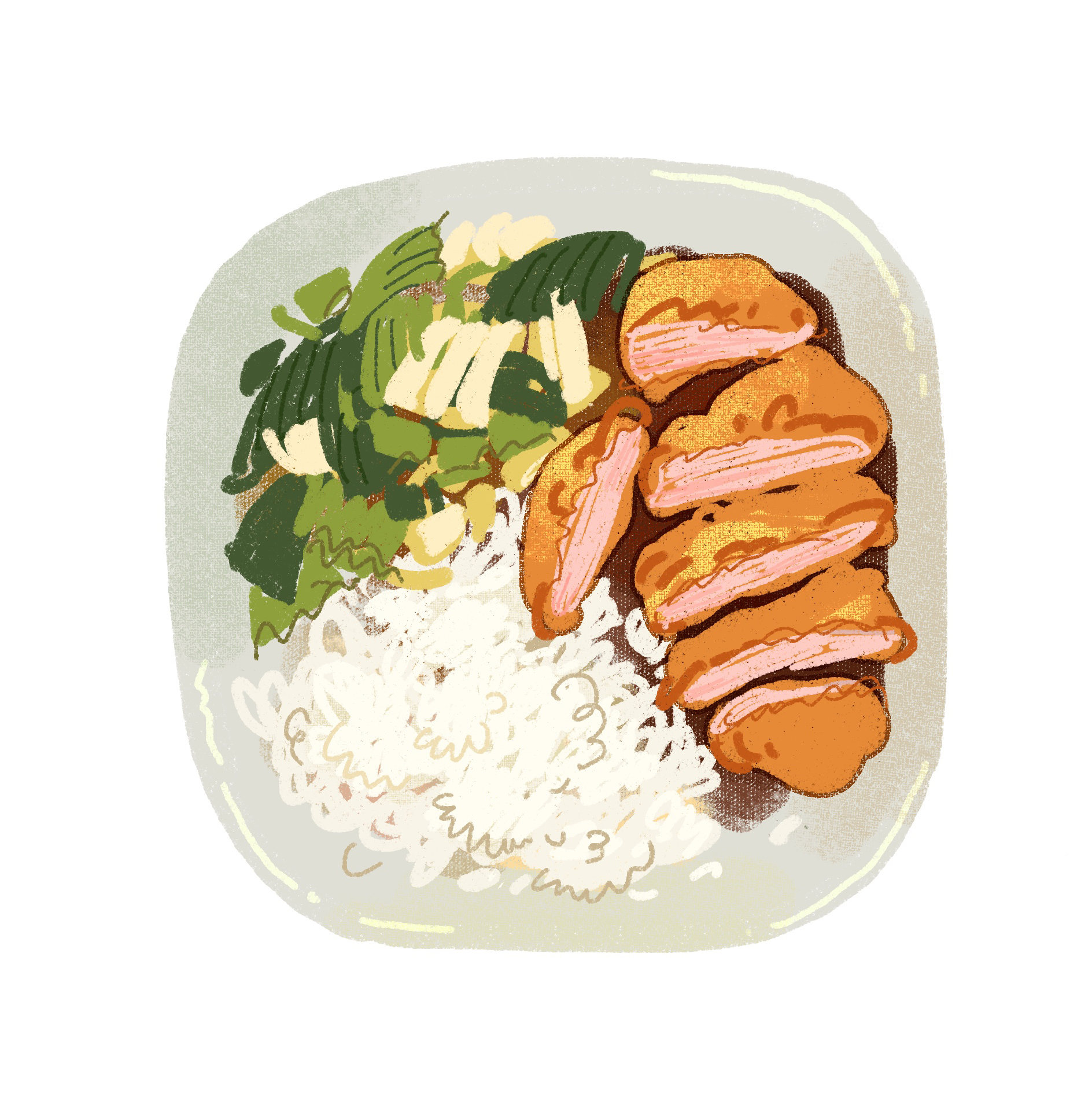 食堂美食系列 鸡排饭