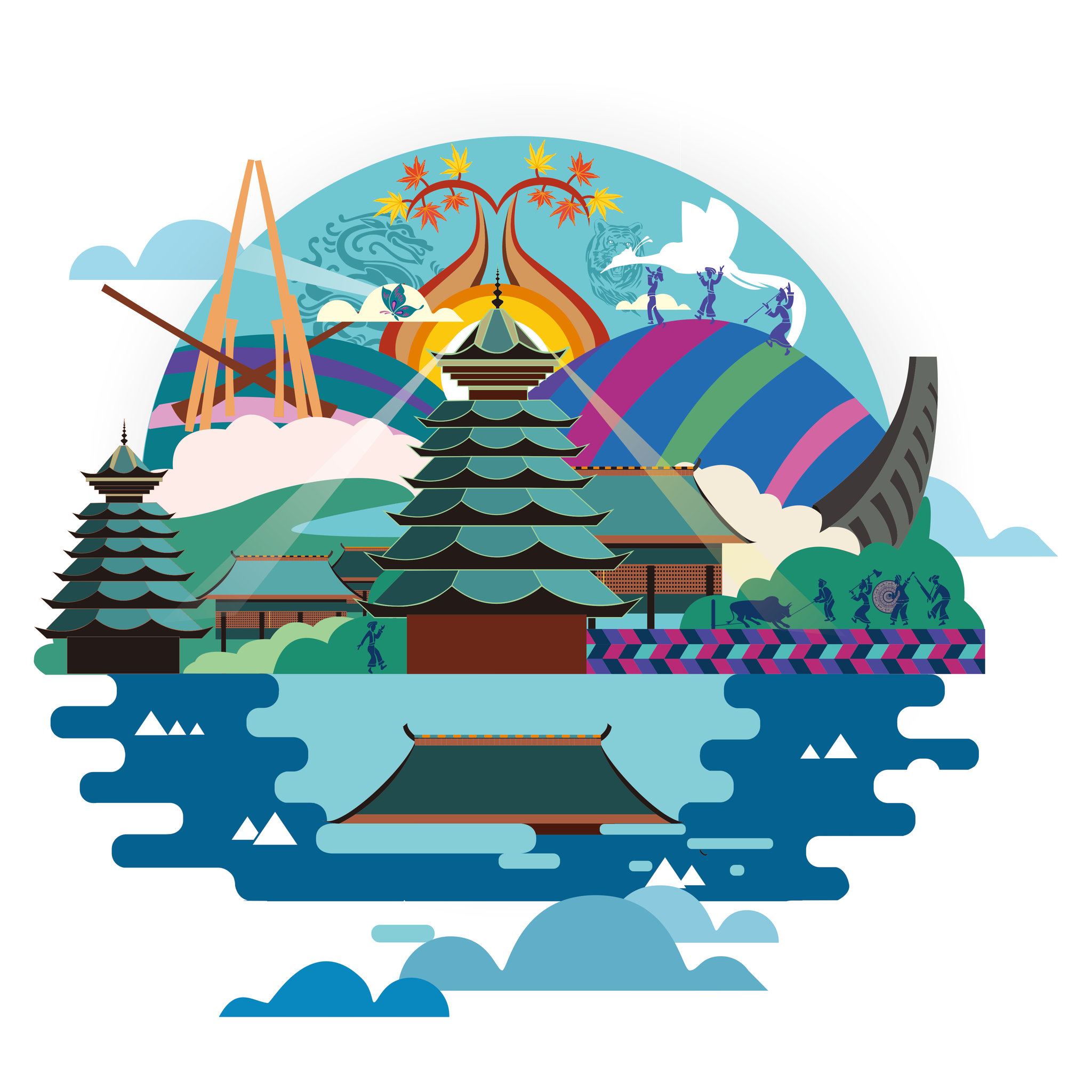 插画设计,苗族文化