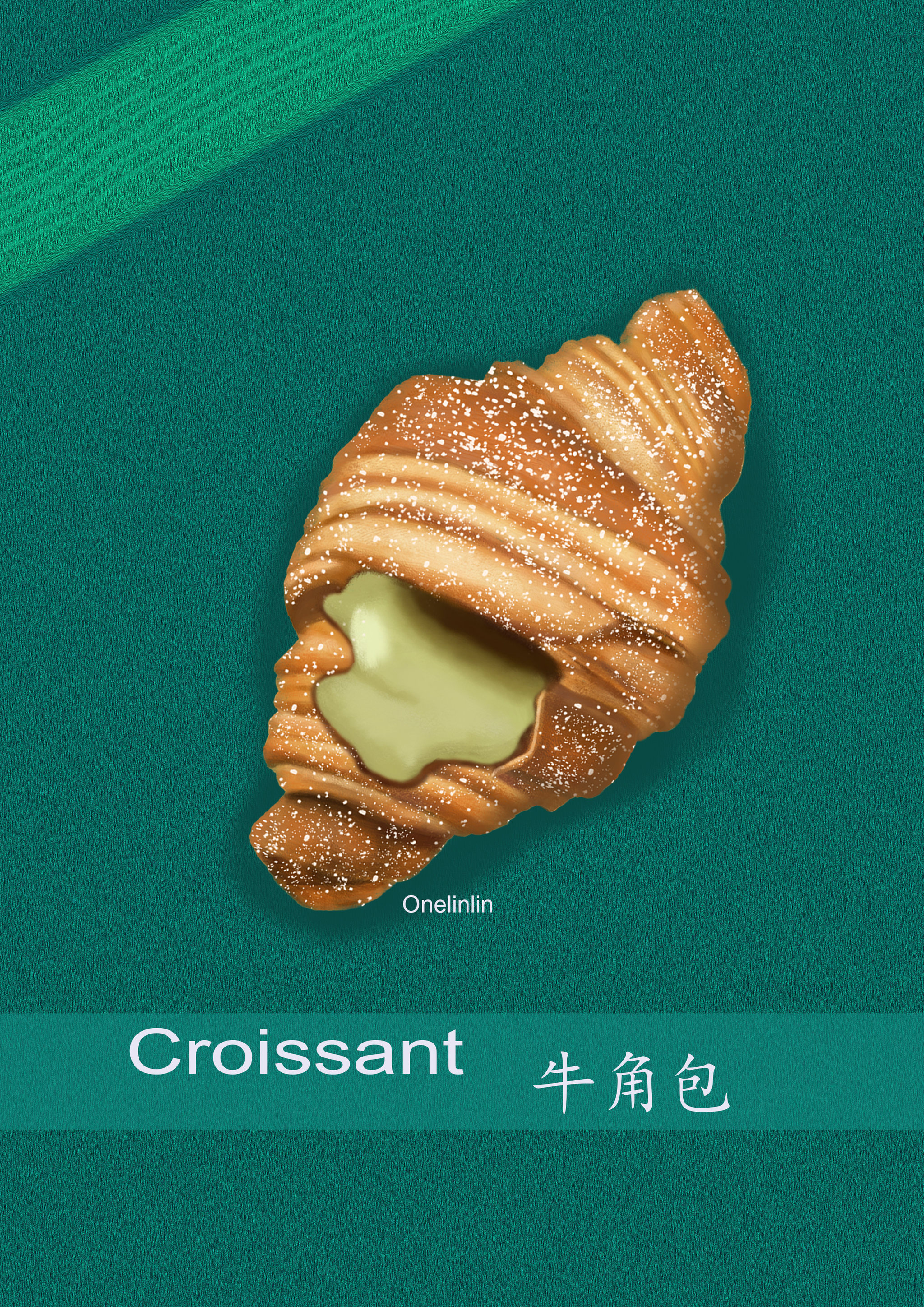 牛角包海报装饰画