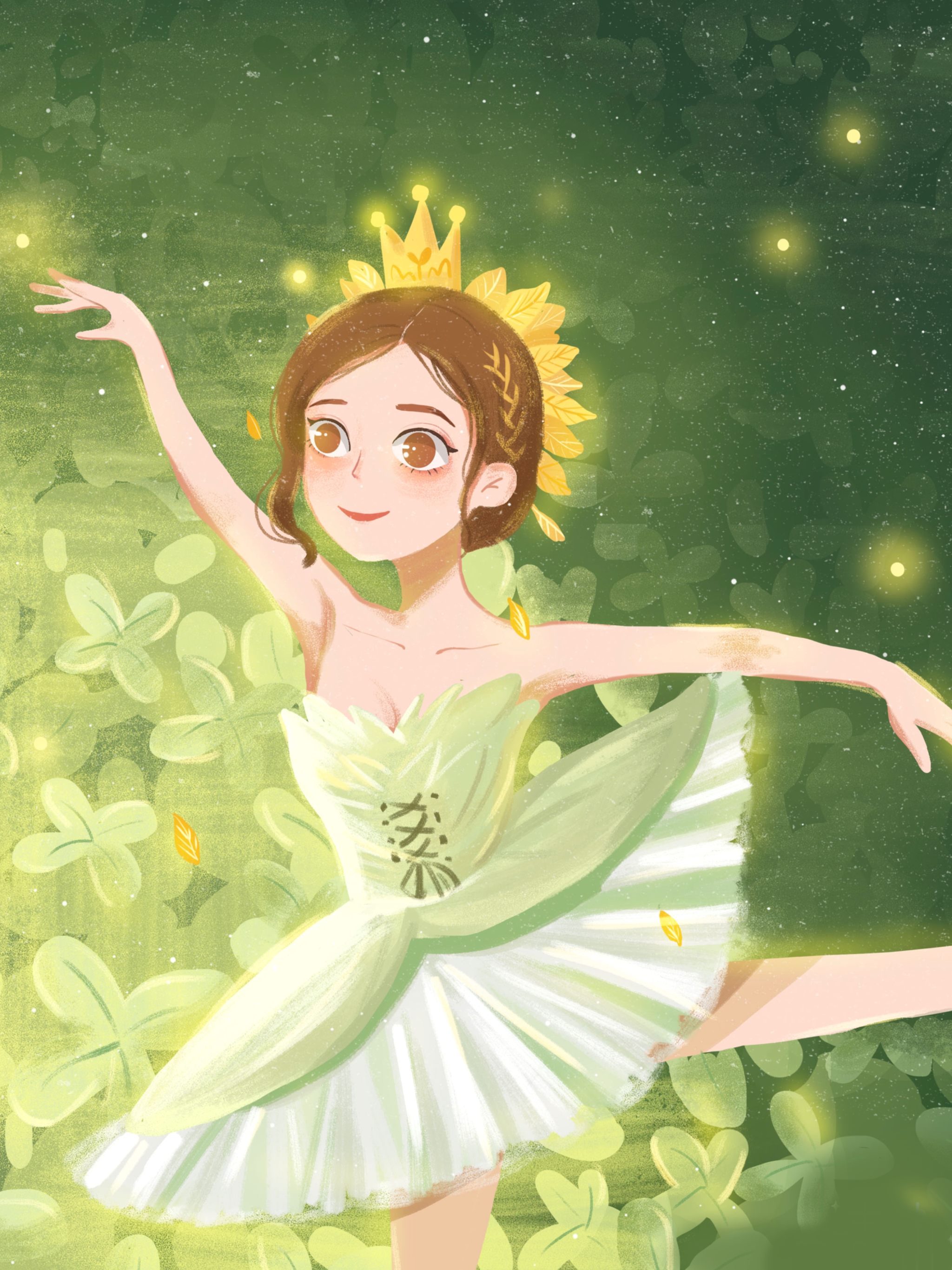 插画-天鹅芭蕾女孩