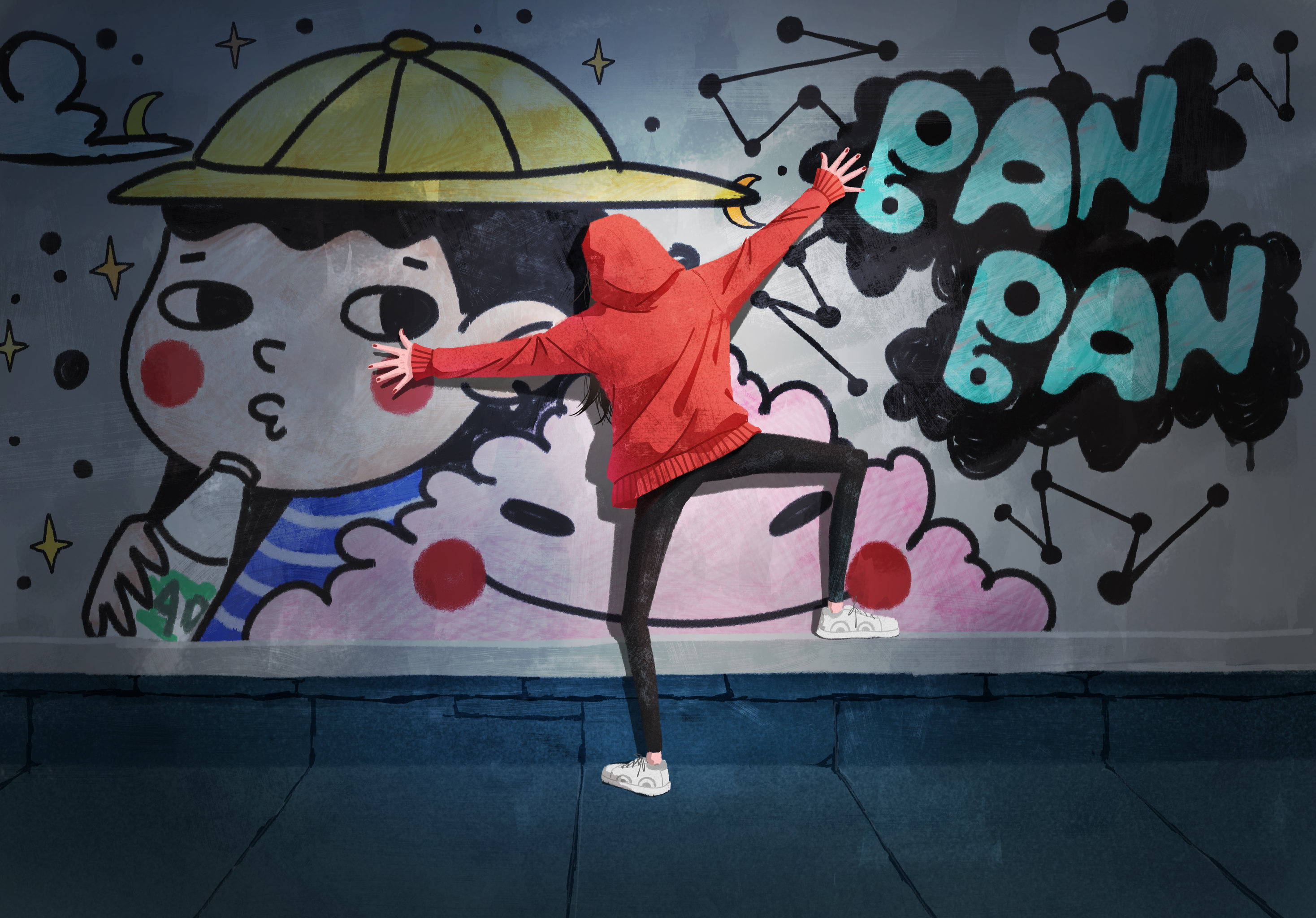 青春靓丽的涂鸦