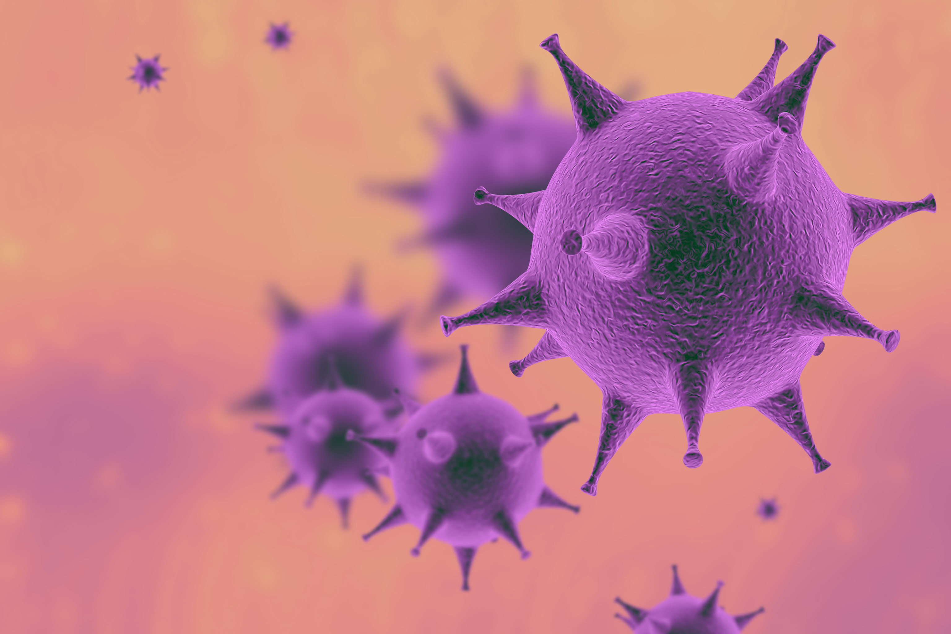 三维渲染病毒细胞图