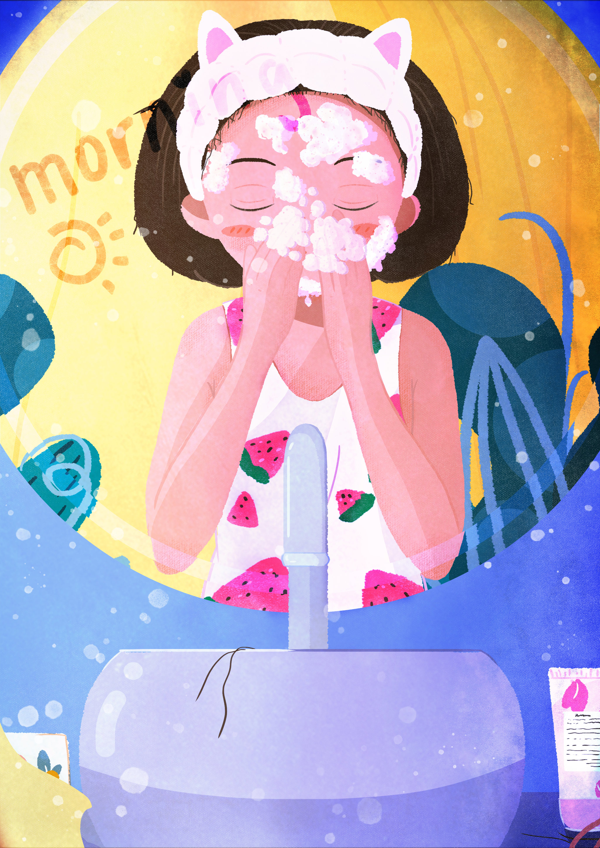 洗脸- 秋蝉qiuchan - 原创作品 - 视觉中国(shijueme)