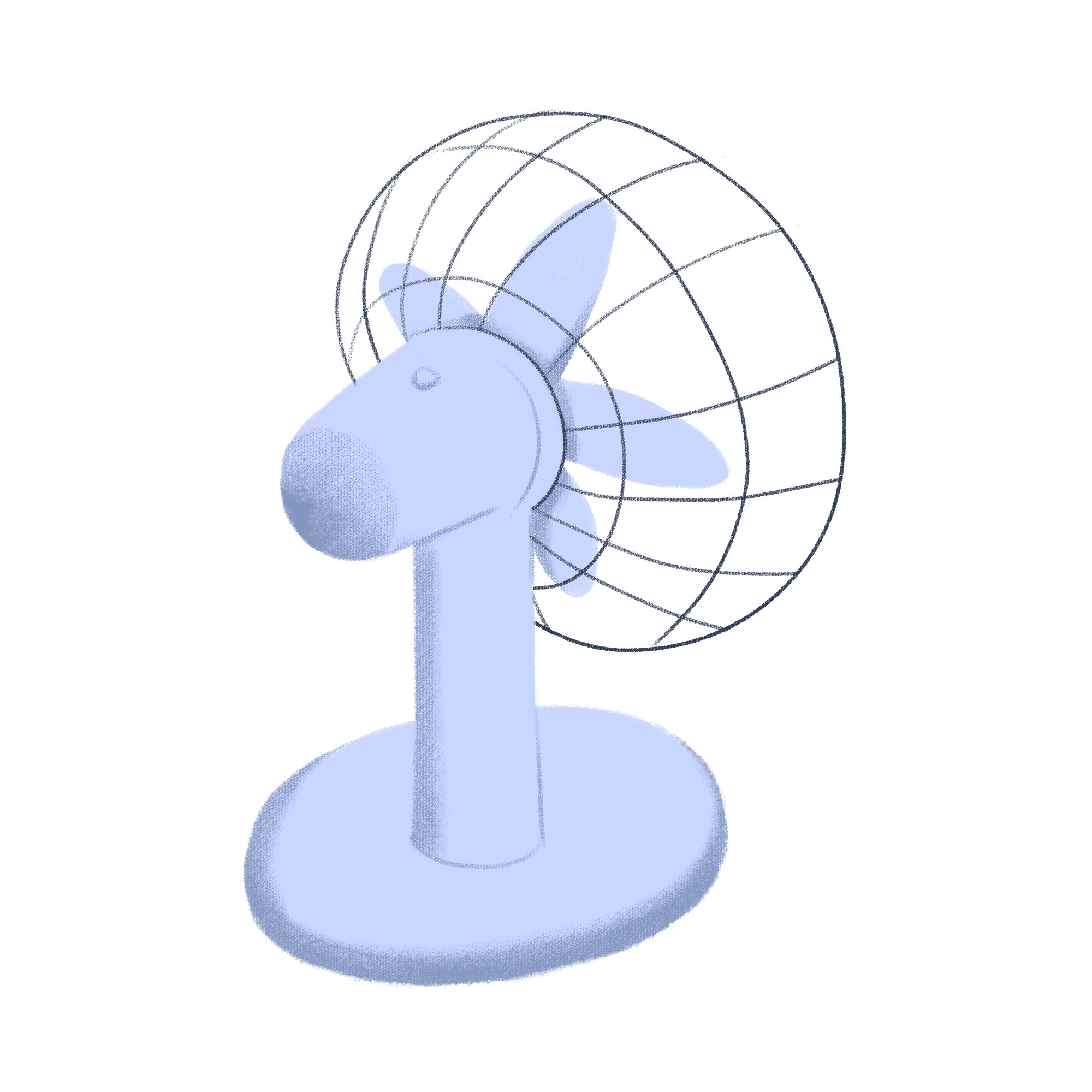 手绘卡通可爱风扇插画元素png