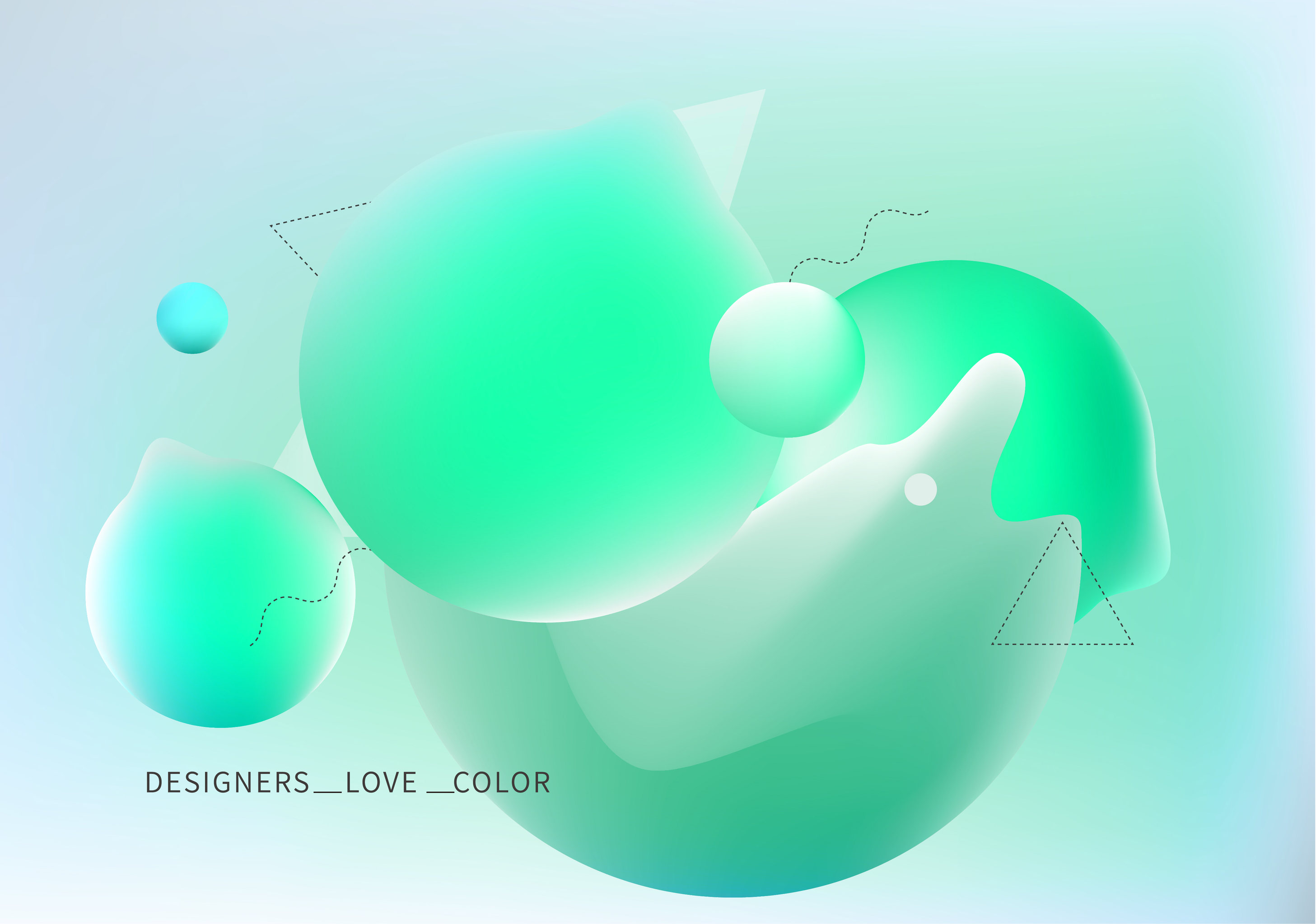 彩色三维渐变气球气泡