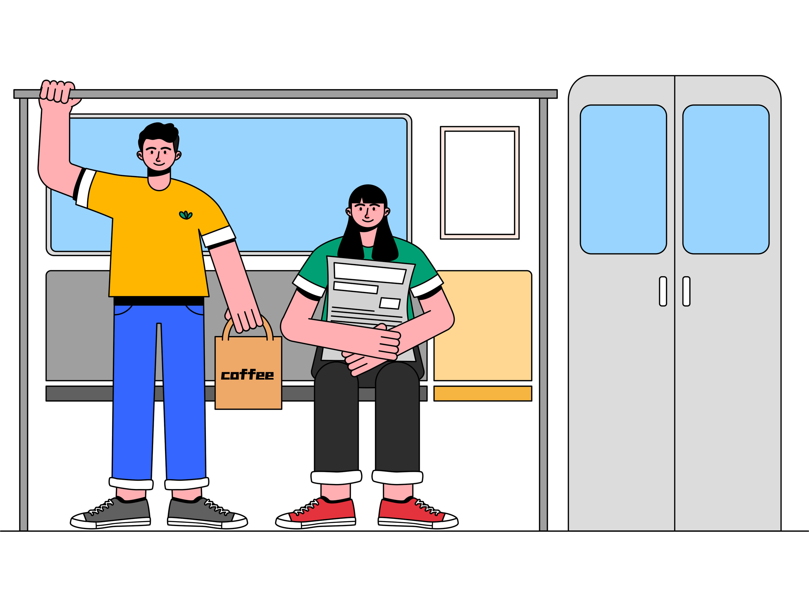 矢量人物组件-通勤场景应用