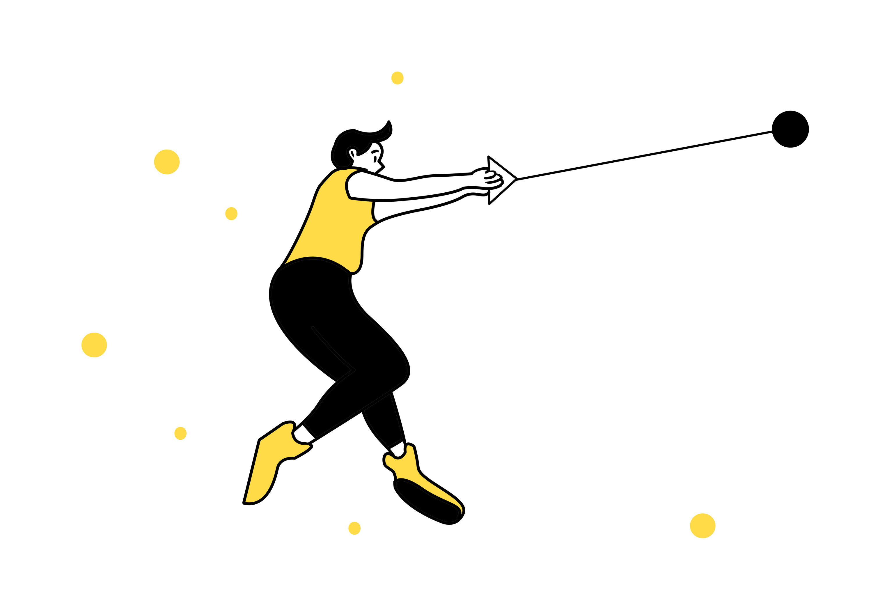 奥运会运动员扔链球插画