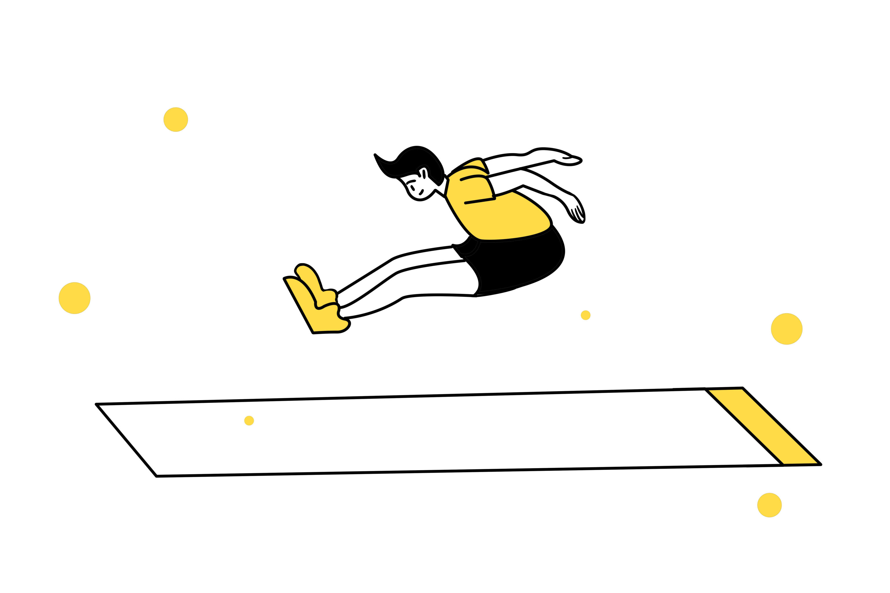 奥运会运动员跳远插画