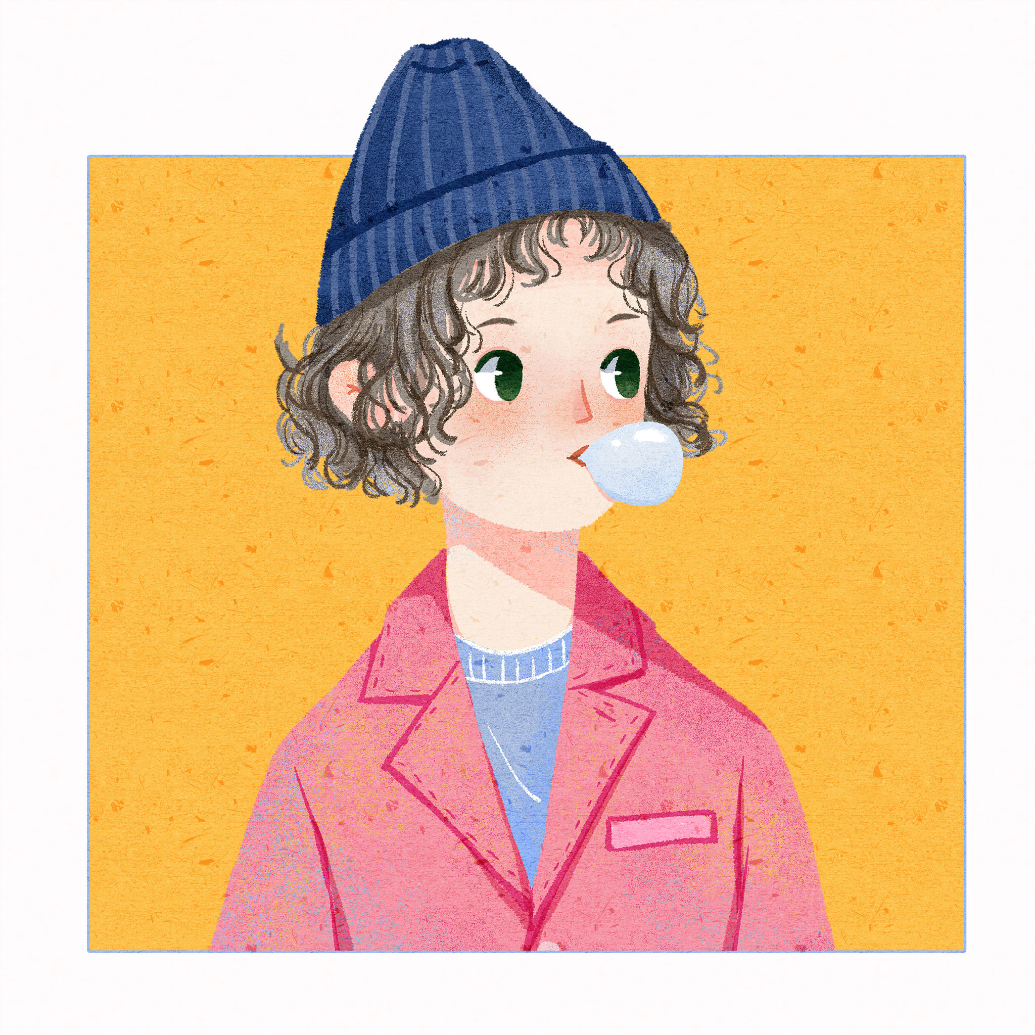 吹泡泡的小女孩头像