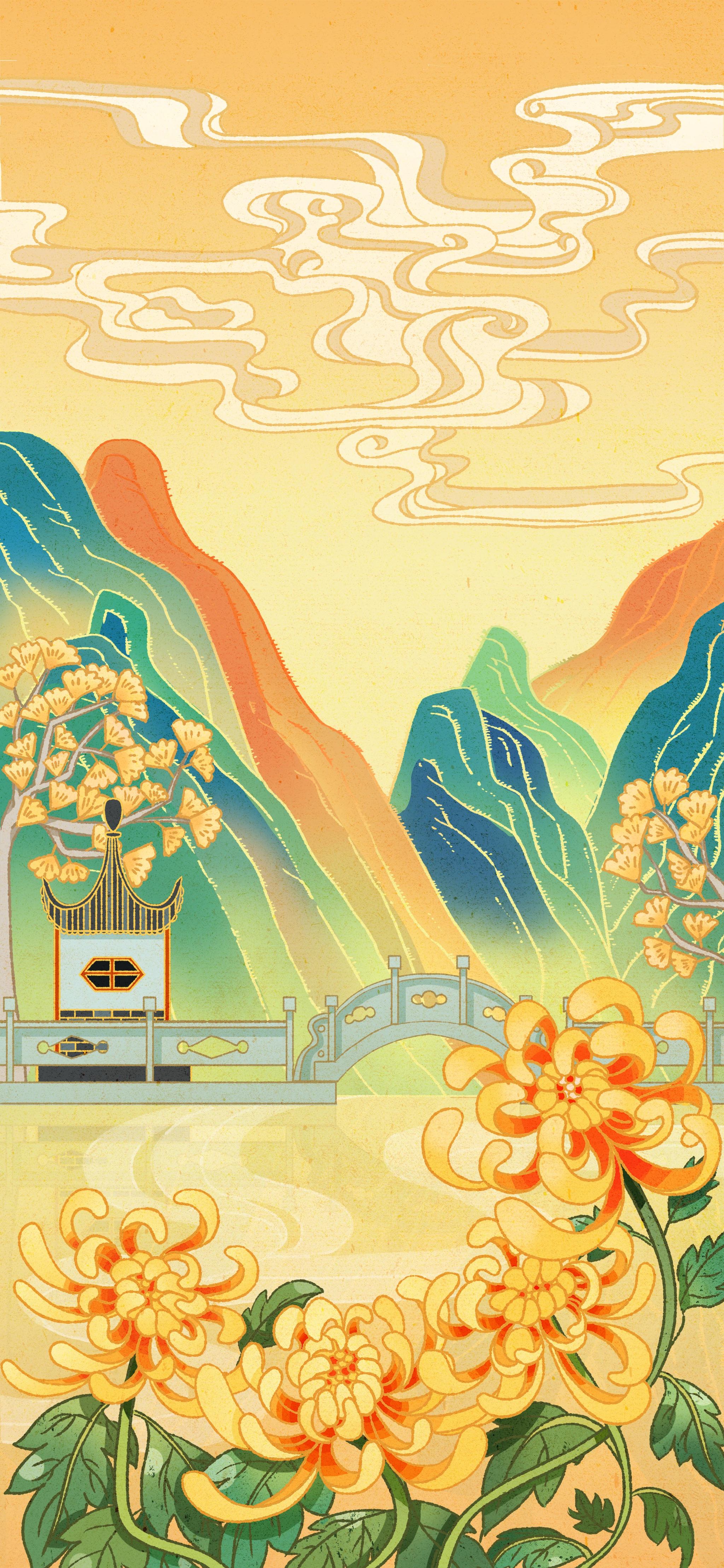 国潮插画 中国风 节气 节日