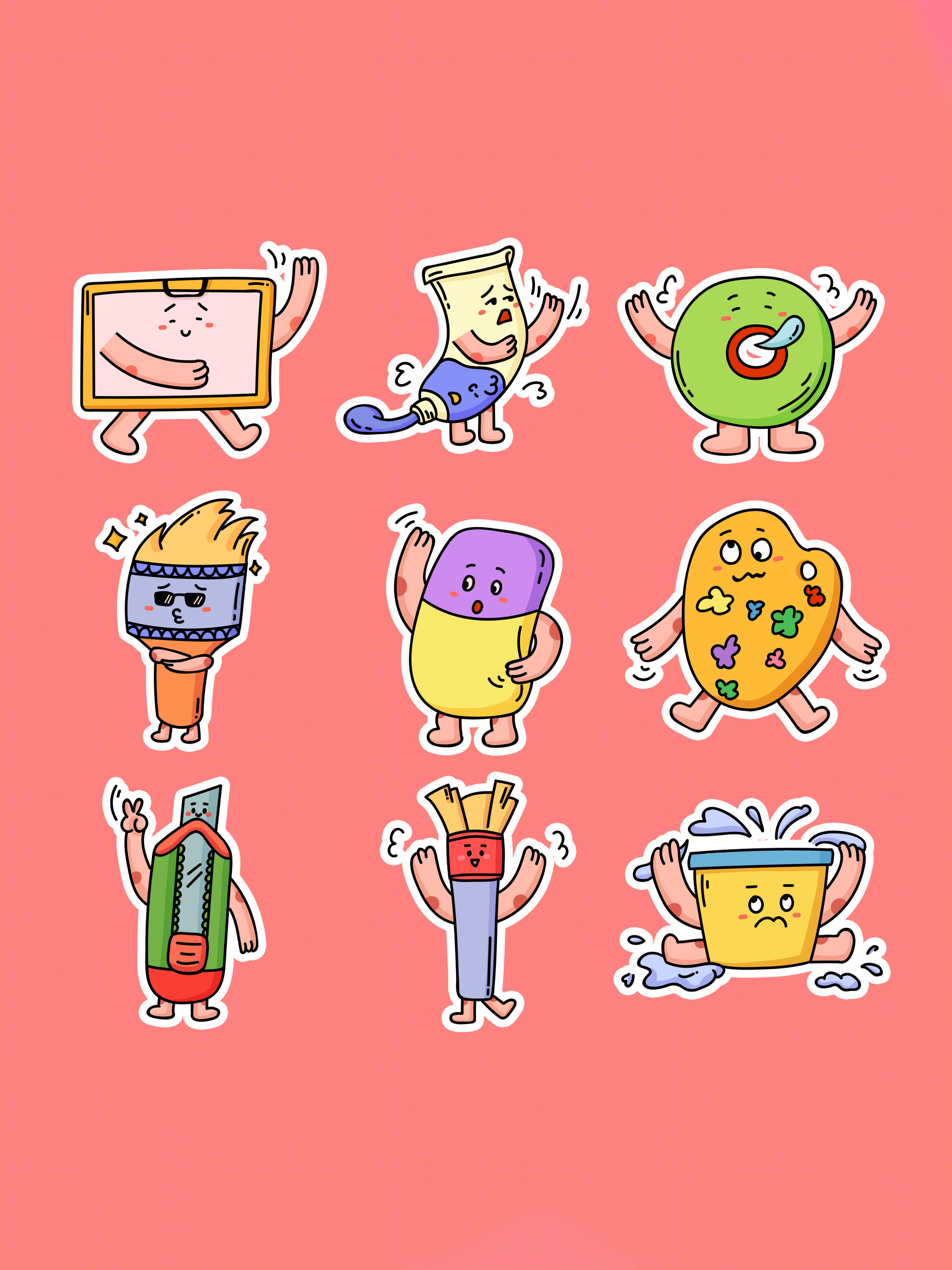 画画工具卡通贴纸