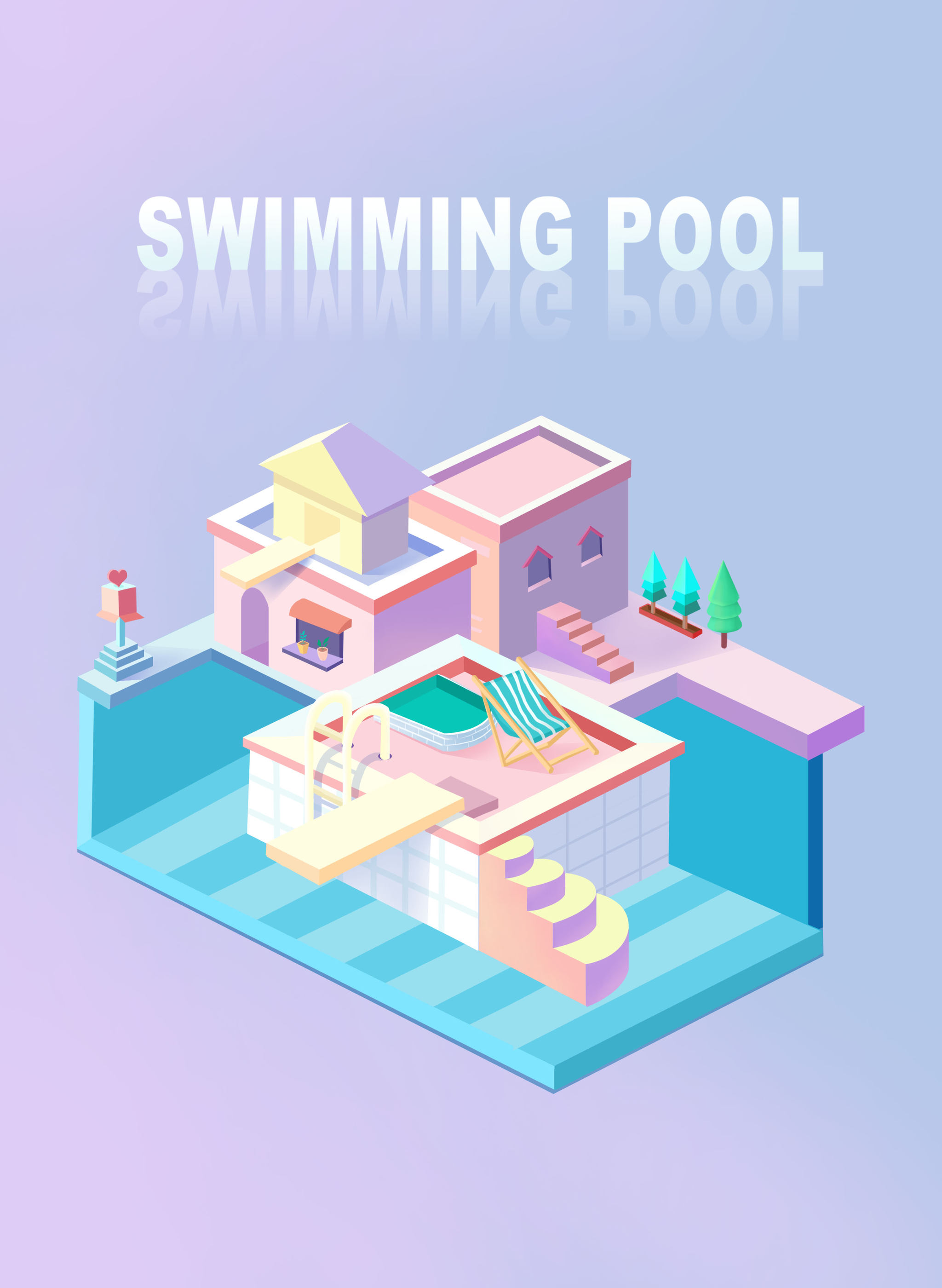 2.5d小插画-泳池
