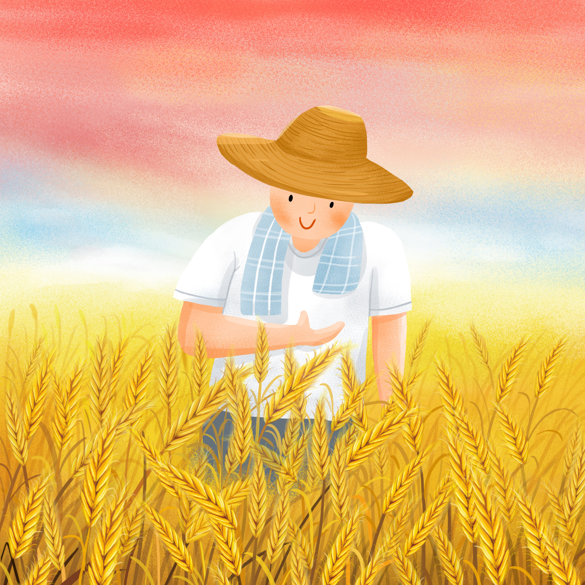 麦田- 一朵云插画 - 原创作品 - 视觉中国(shijueme)