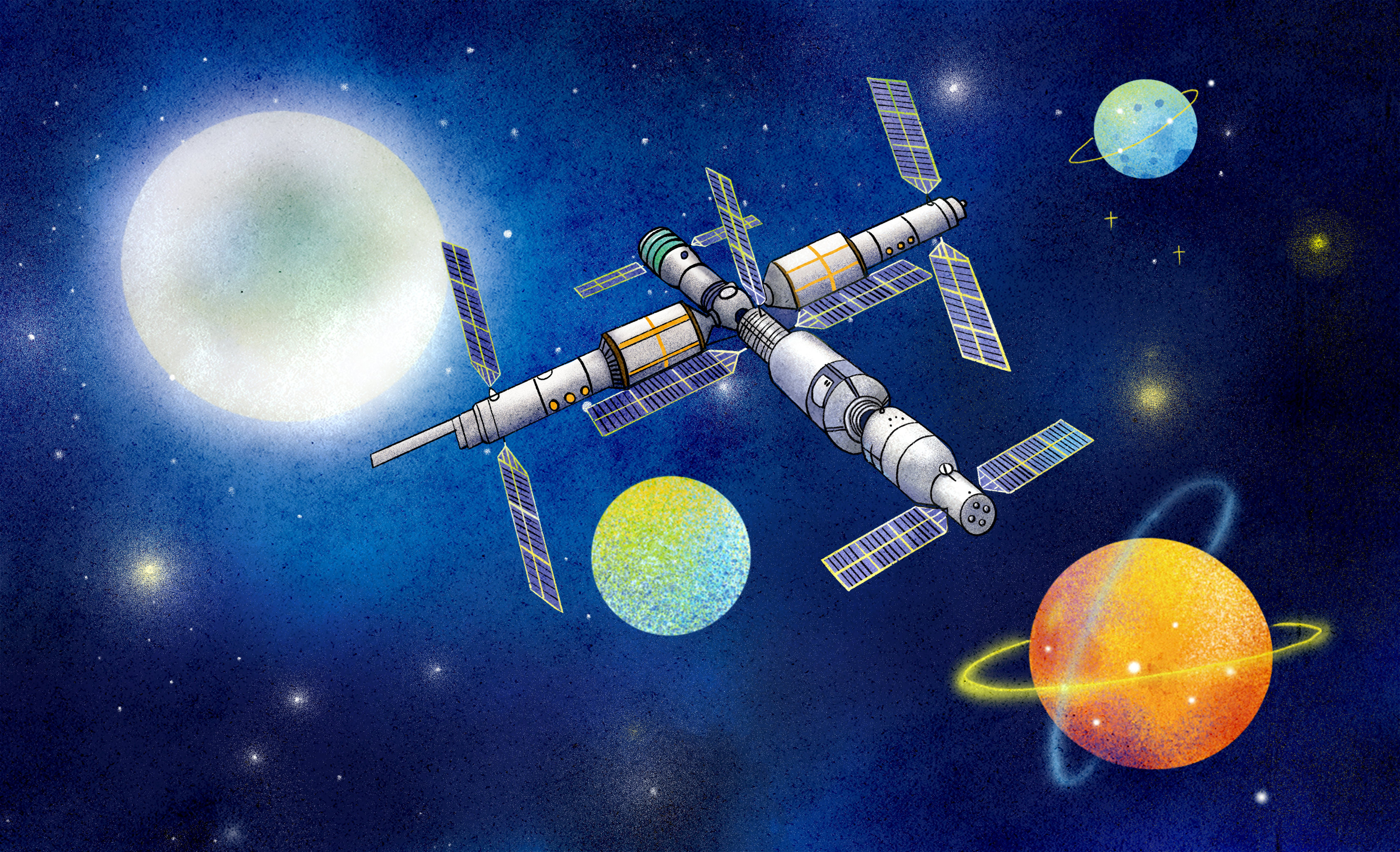 卫星- 一朵云插画 - 原创作品 - 视觉中国(shijueme)