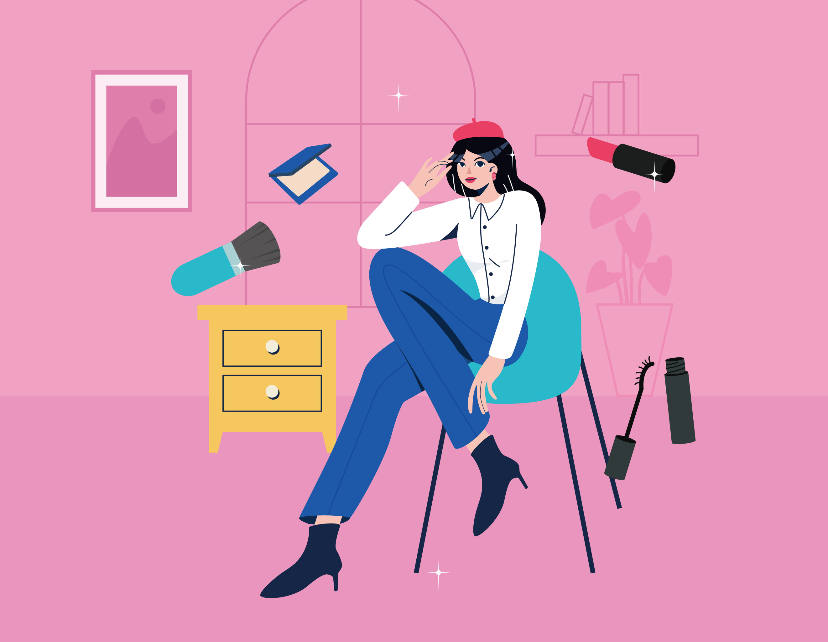 时尚美妆达人插画