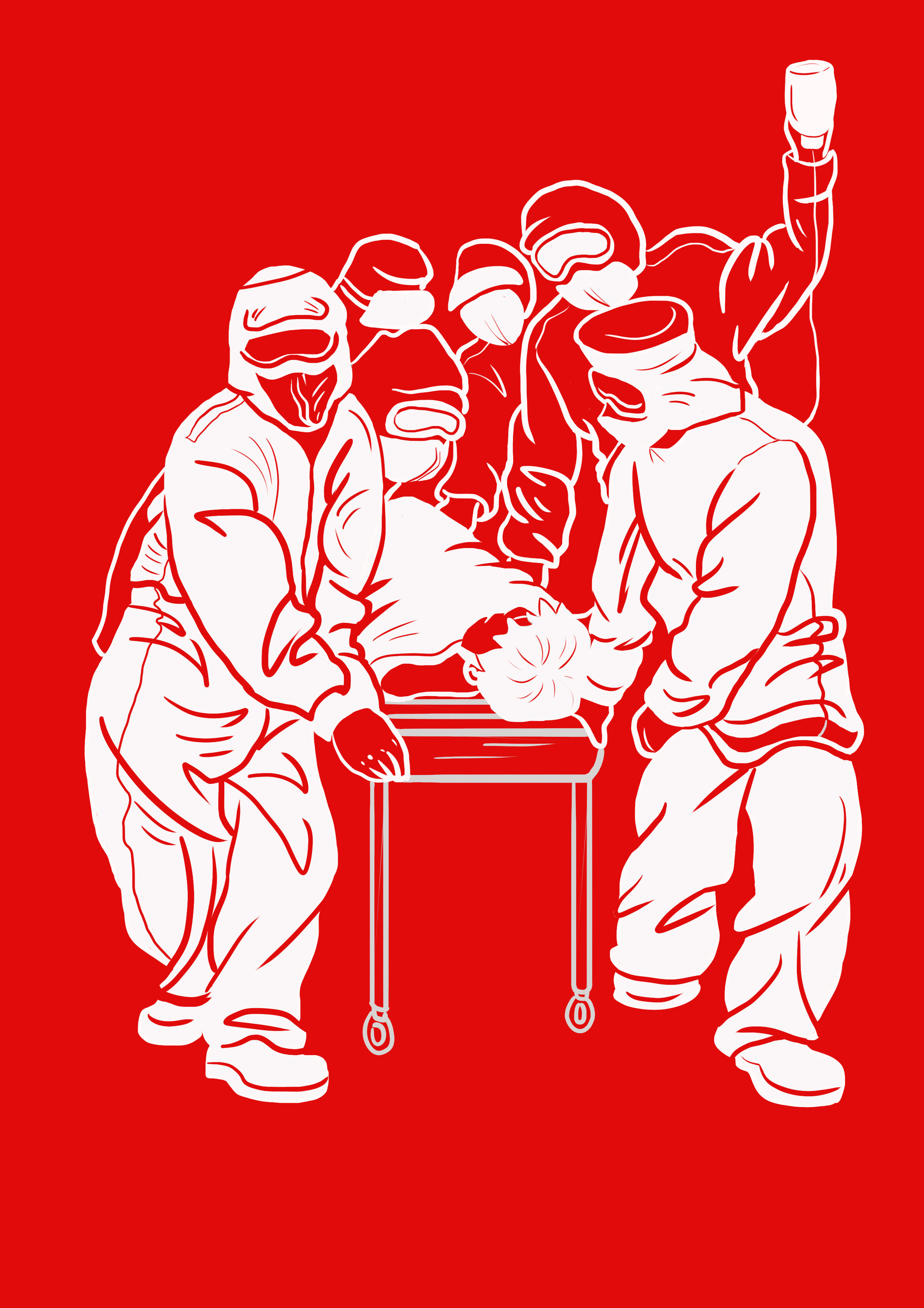 抗疫瞬间剪纸插画