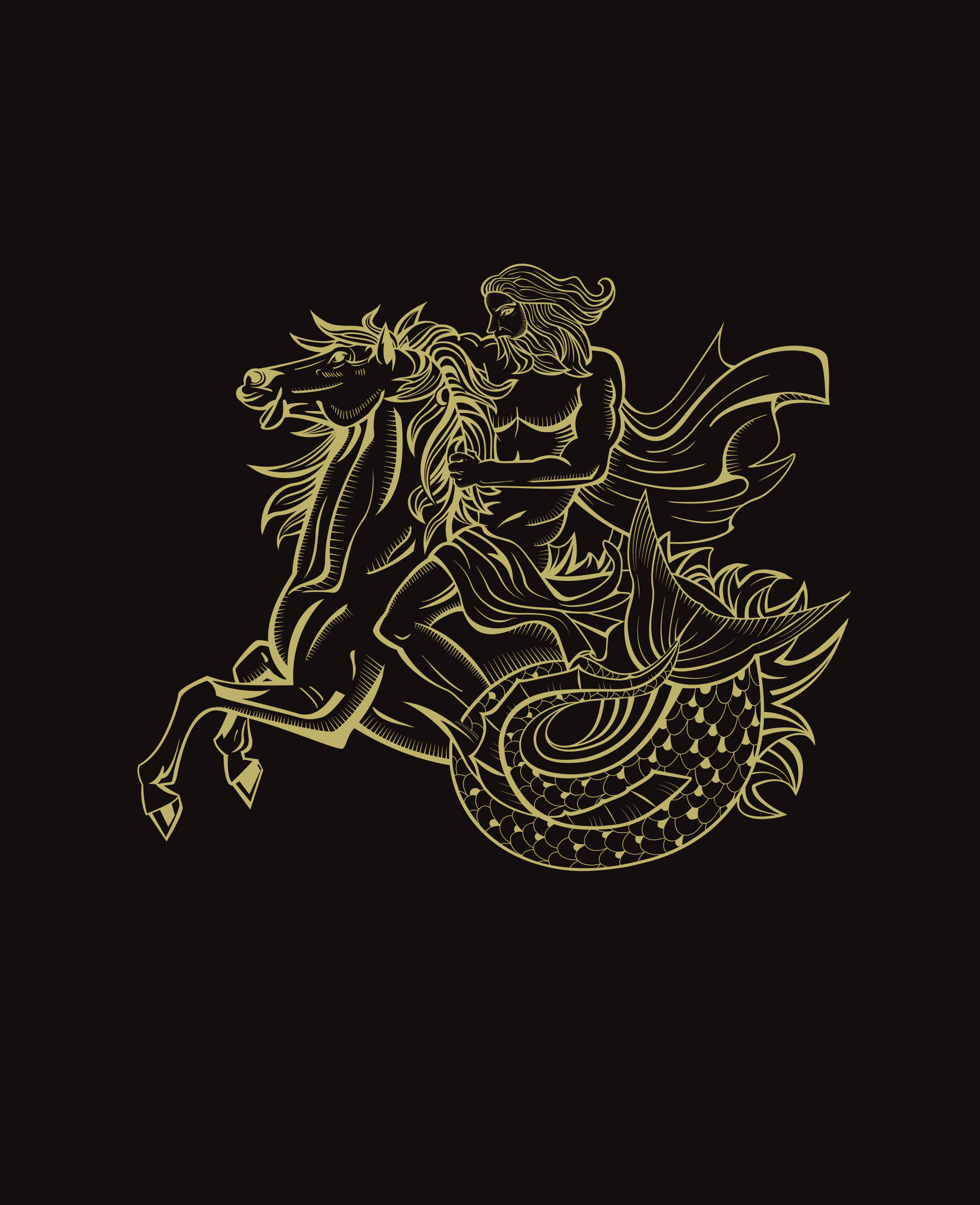 矢量插画 马 骑士