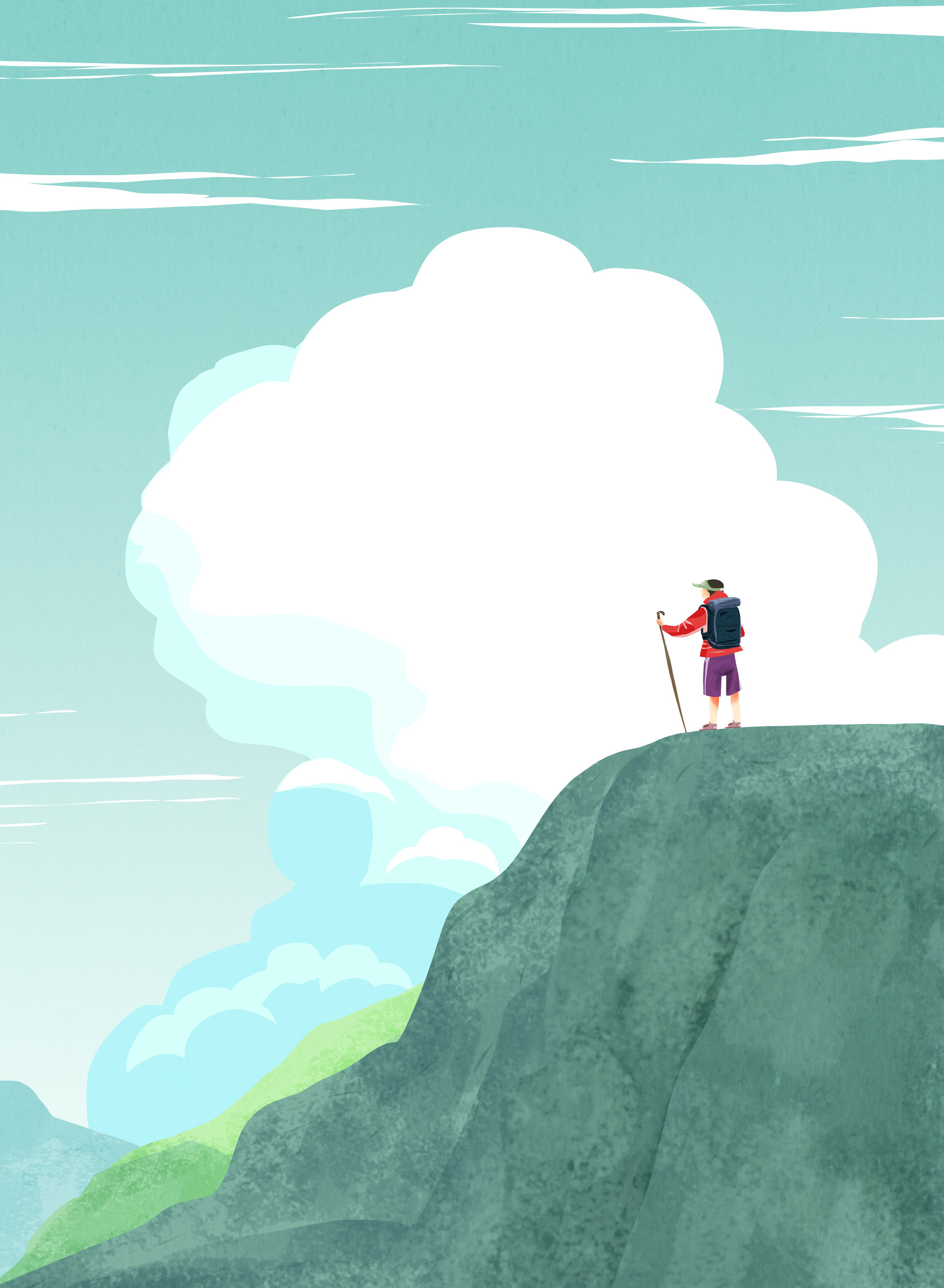 登山运动风景插画