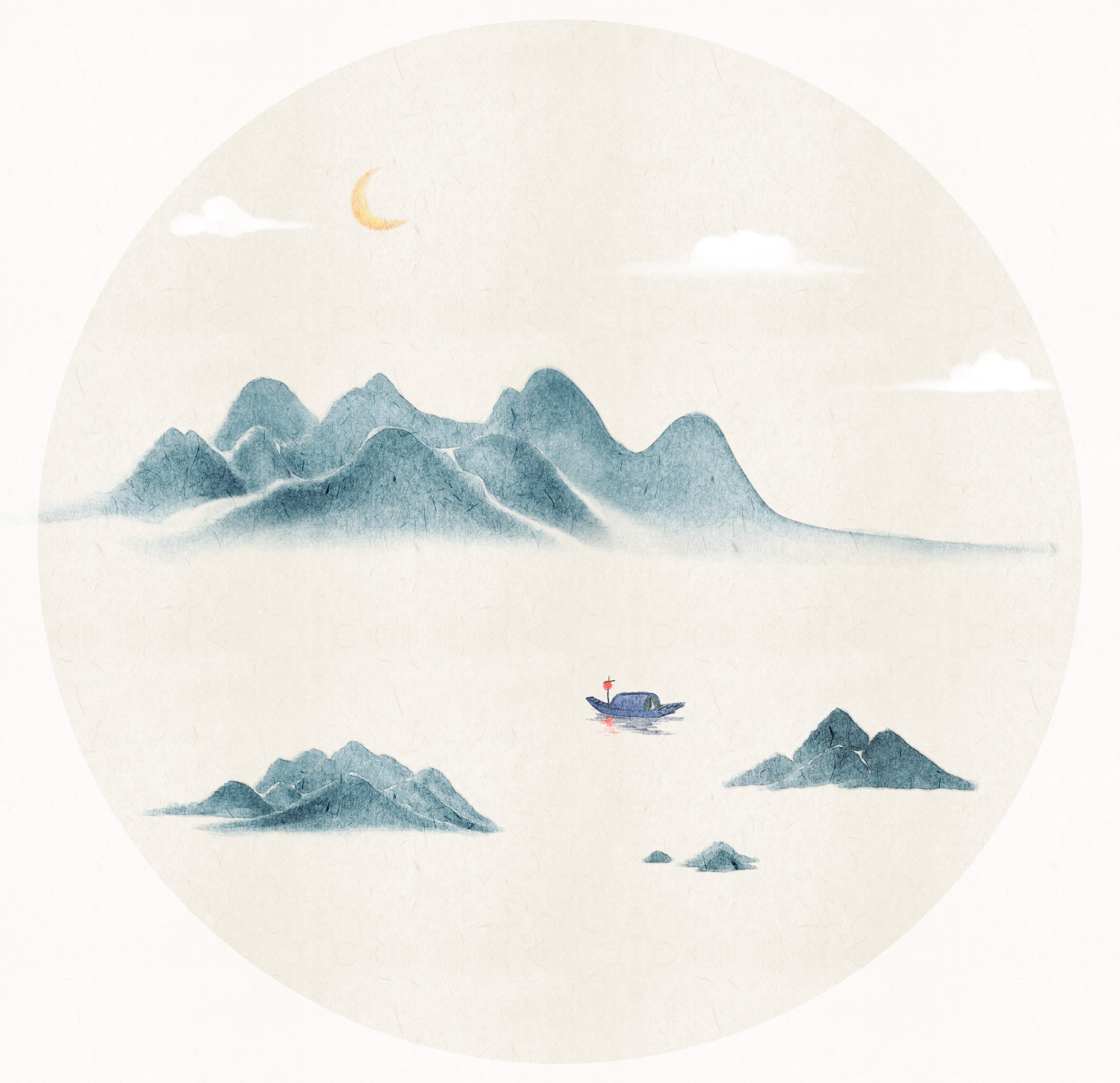 古典风格风景插画 - 空山满 - 原创作品 - 视觉中国(shijueme)