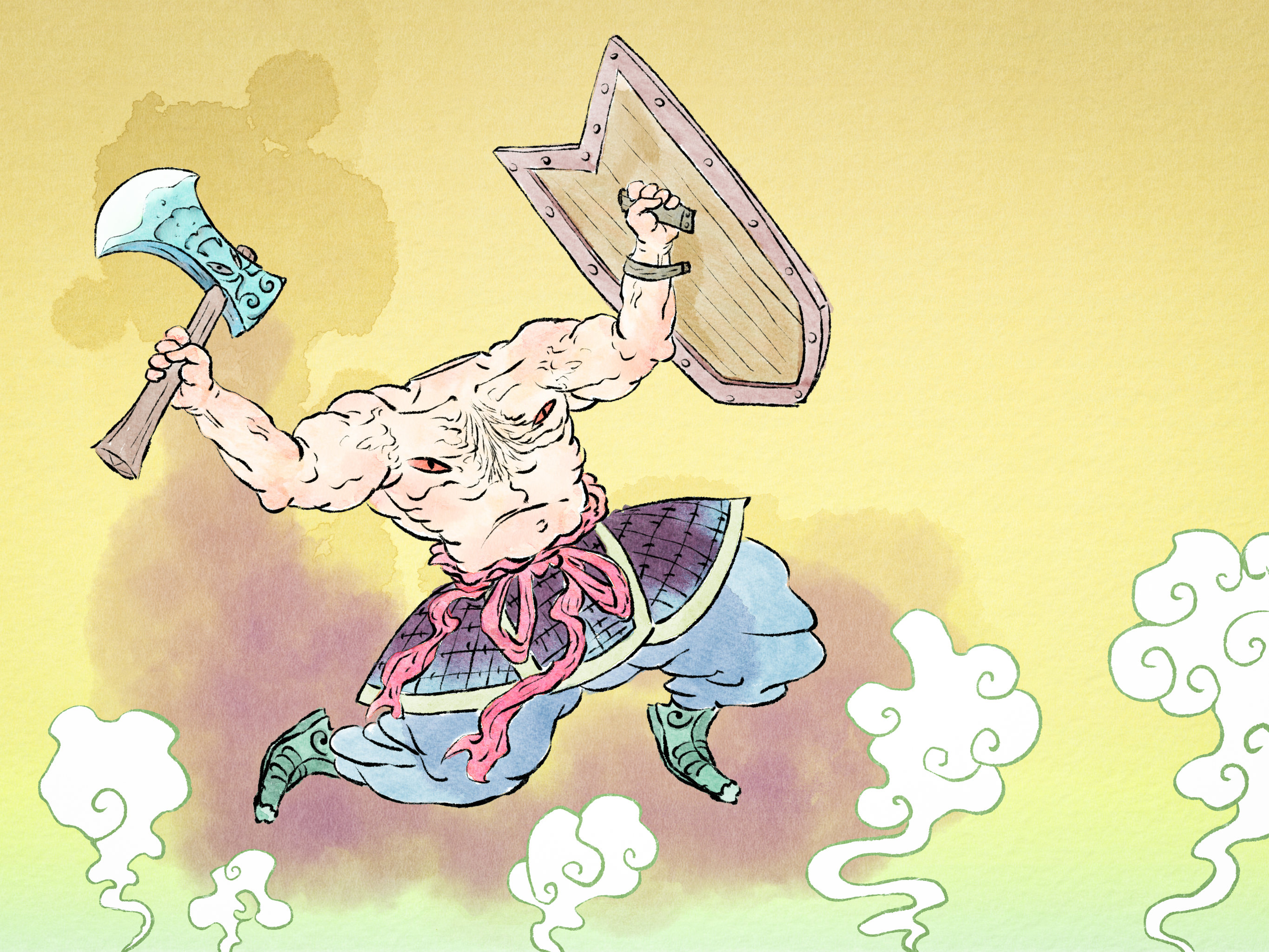 刑天水彩儿童漫画绘本 - 空山满 - 原创作品 - 视觉中国(shijueme)