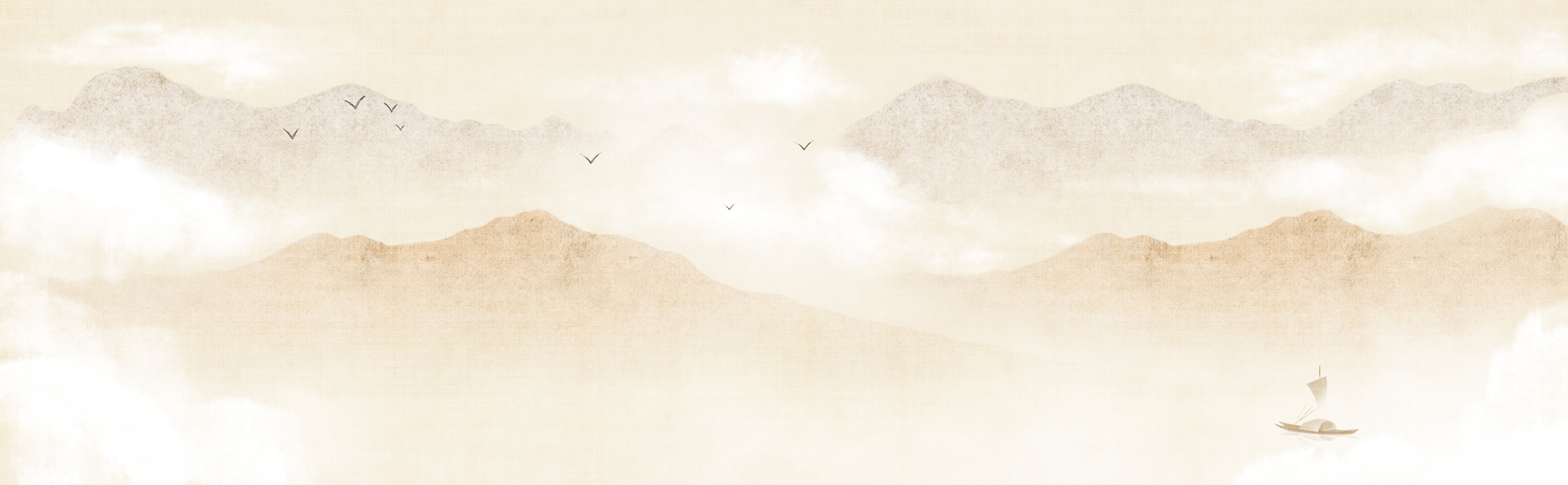 新中式水彩山水