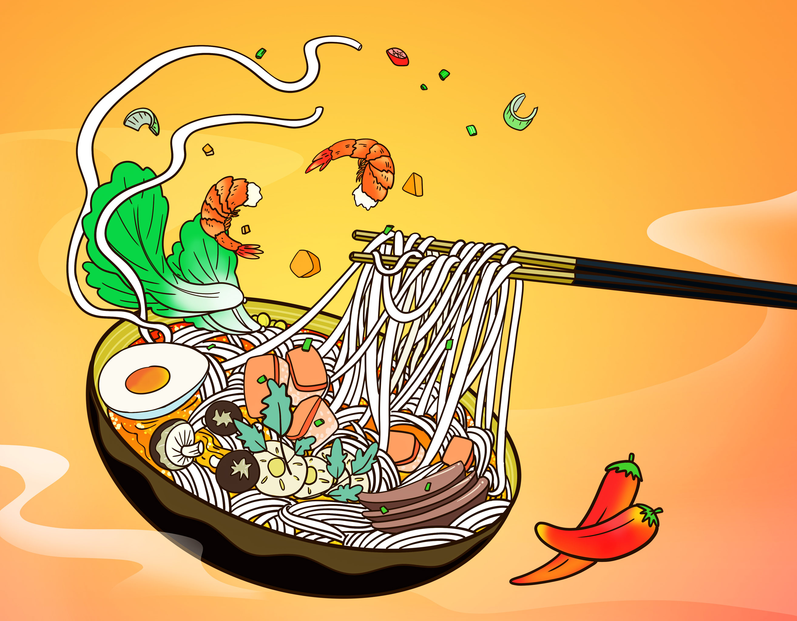 一碗飞动的面条