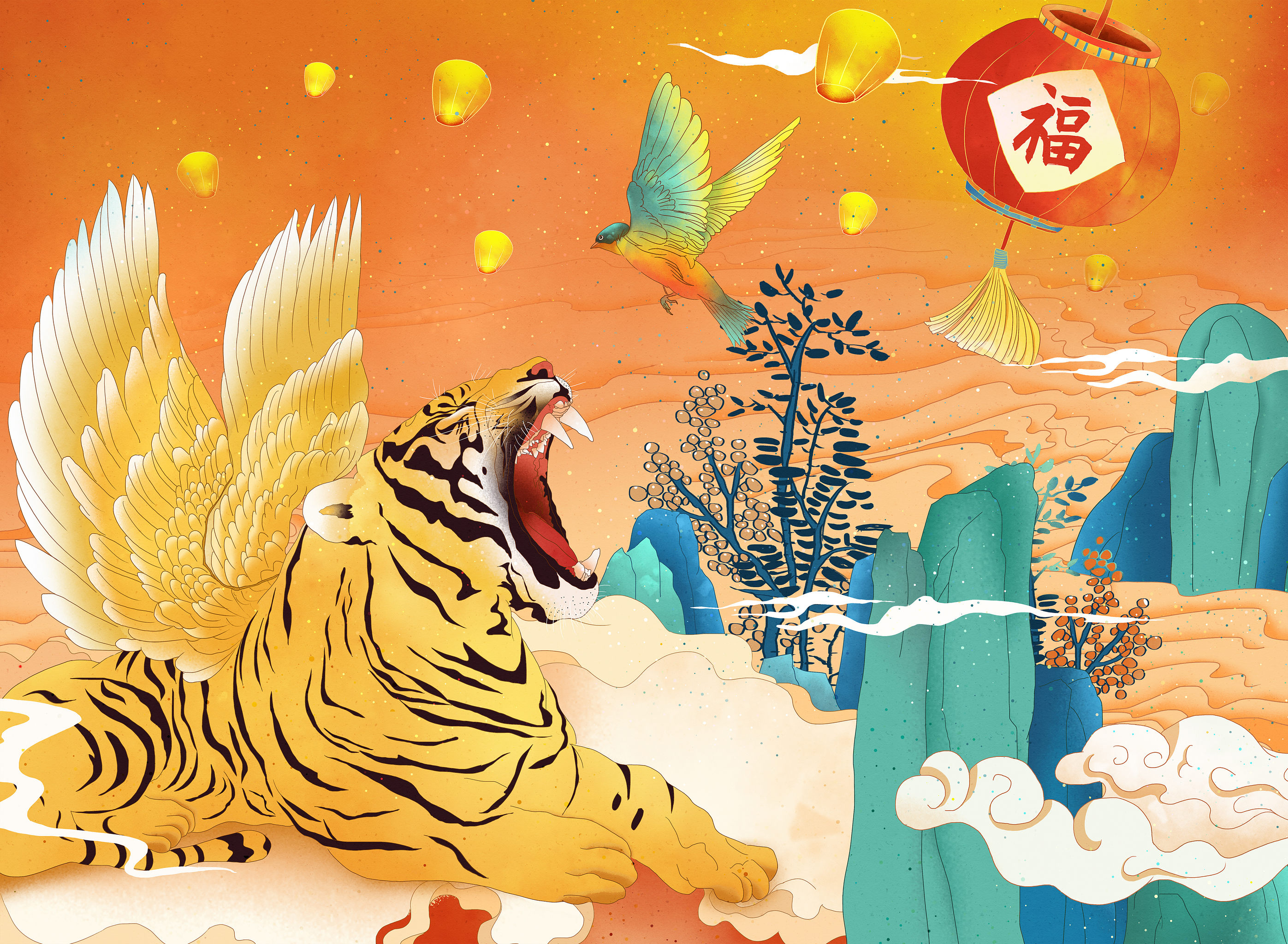 2022虎年年俗 成语故事 如虎添翼 虎年大吉