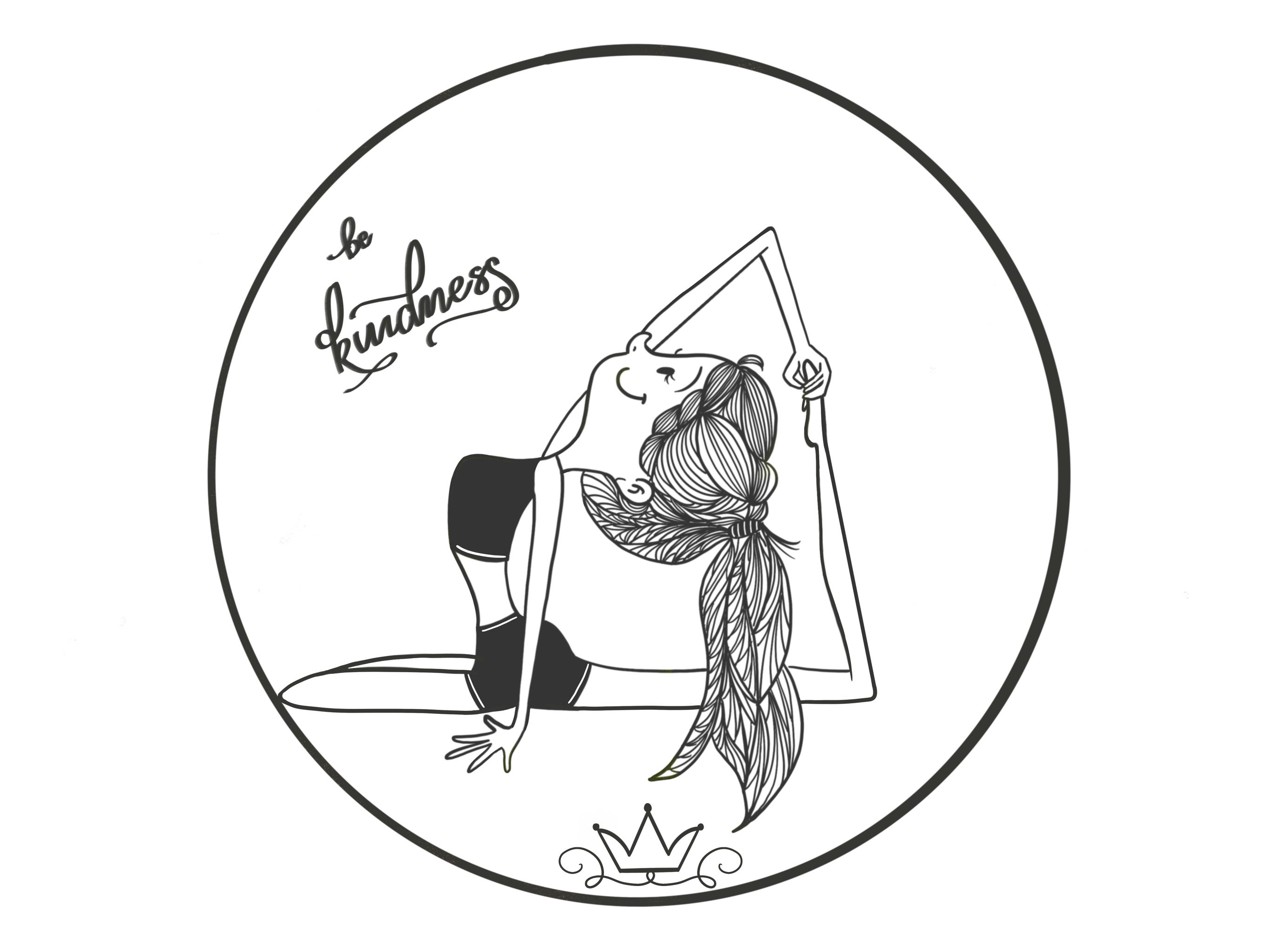 黑白瑜伽系列插画三十