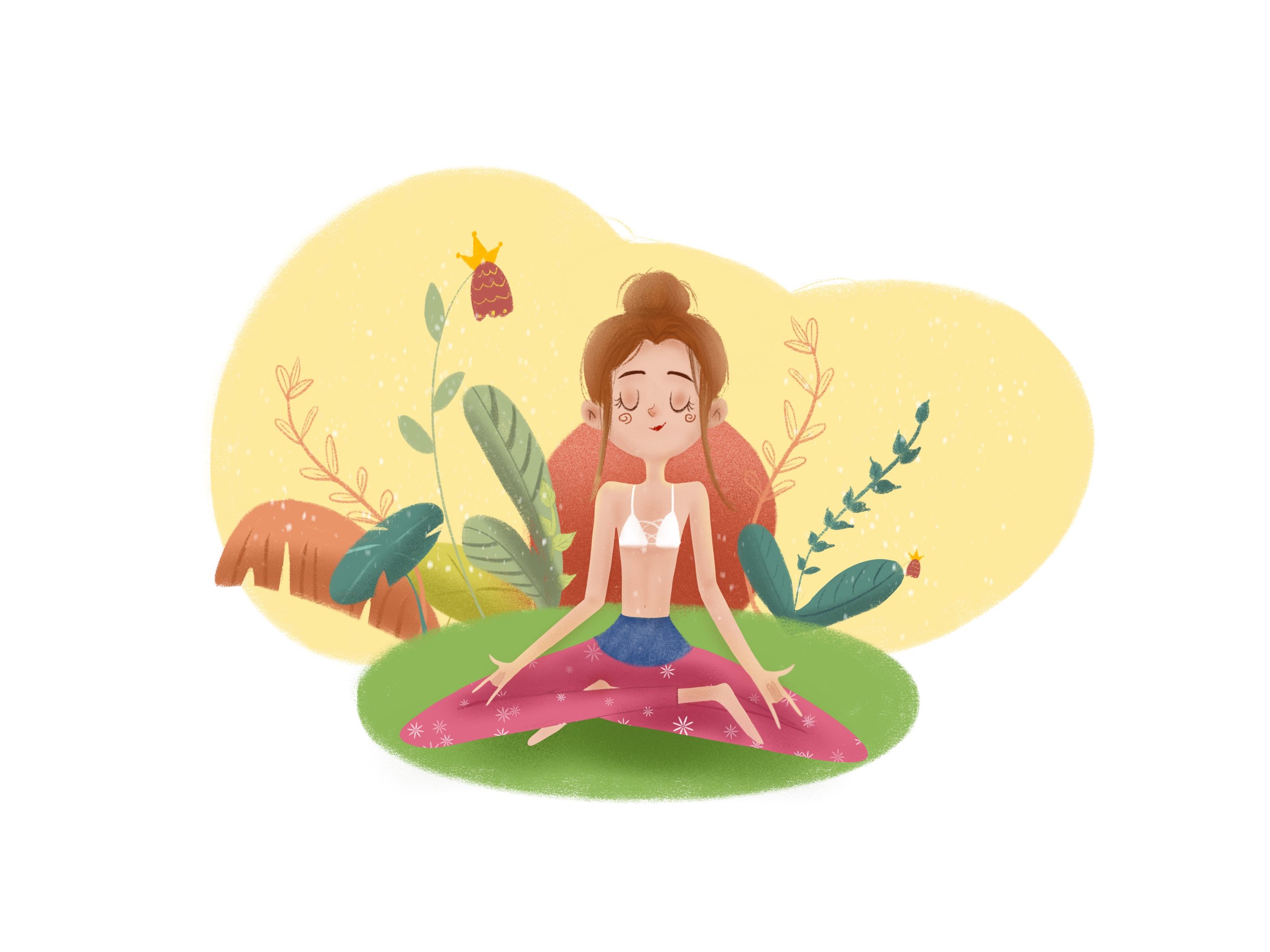 瑜伽系列插画