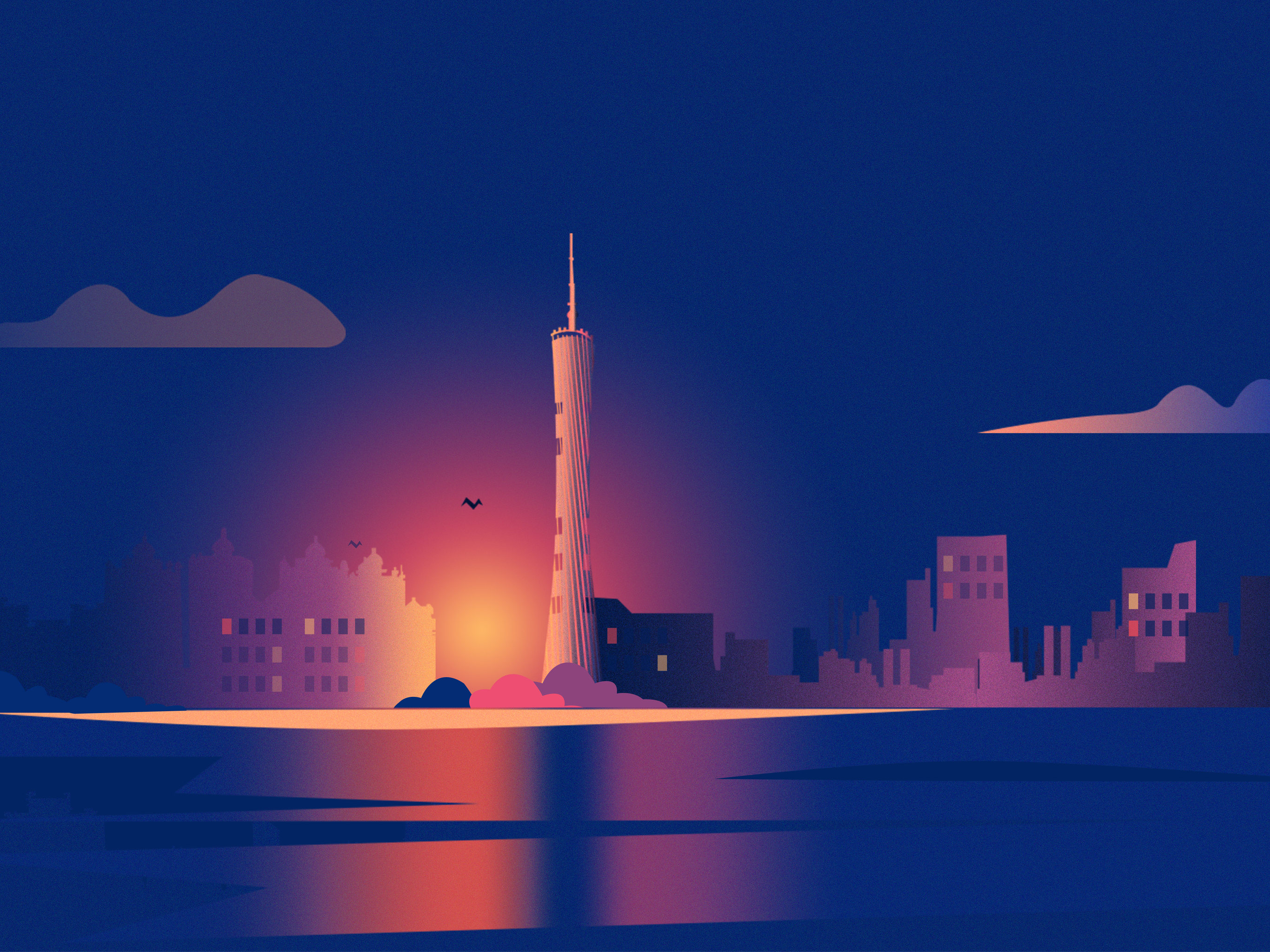 广州塔 - hg插画师 - 原创作品 - 视觉中国(shijueme)