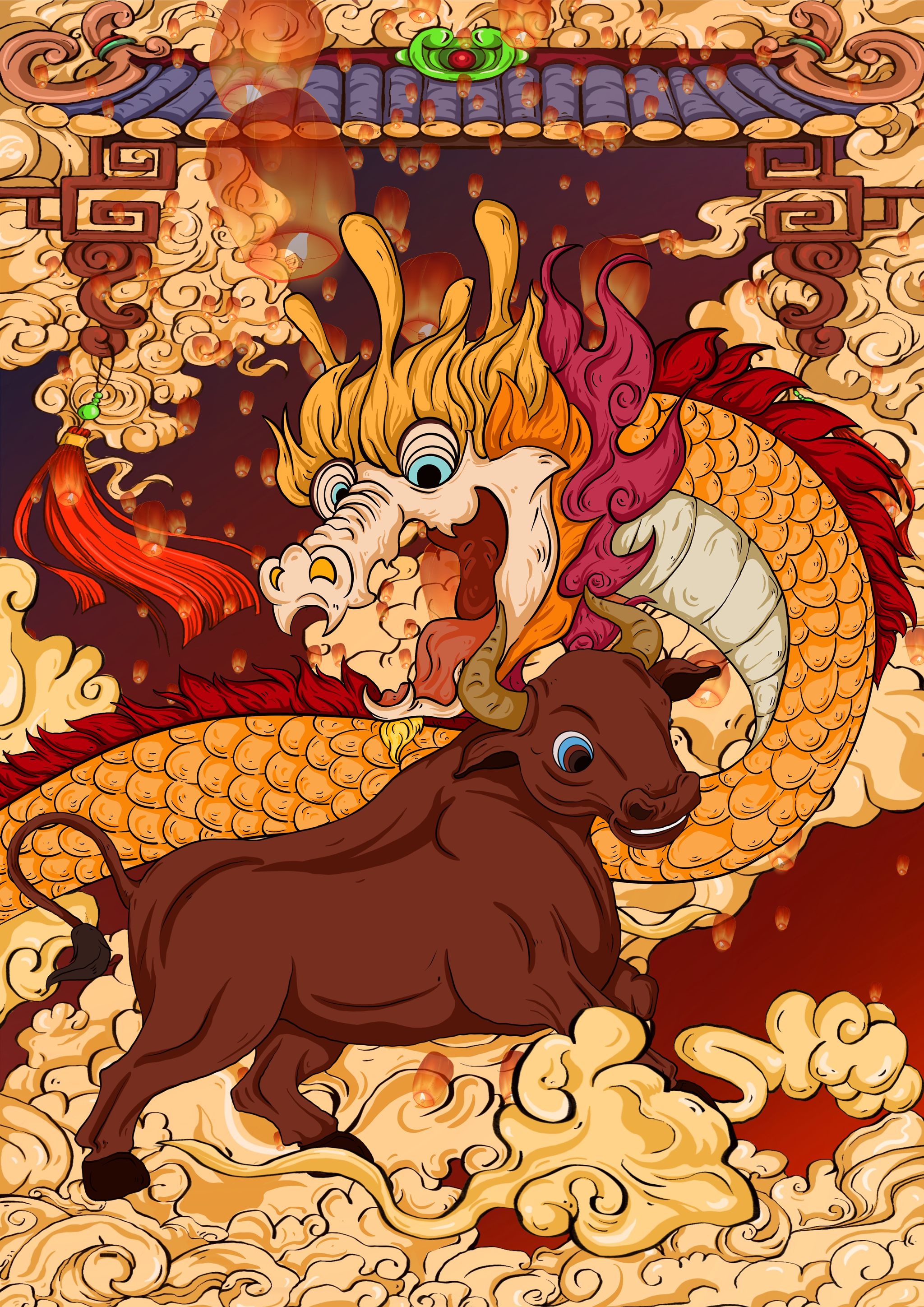 牛年插画 - 滴滴滴 - 原创作品 - 视觉中国(shijueme)