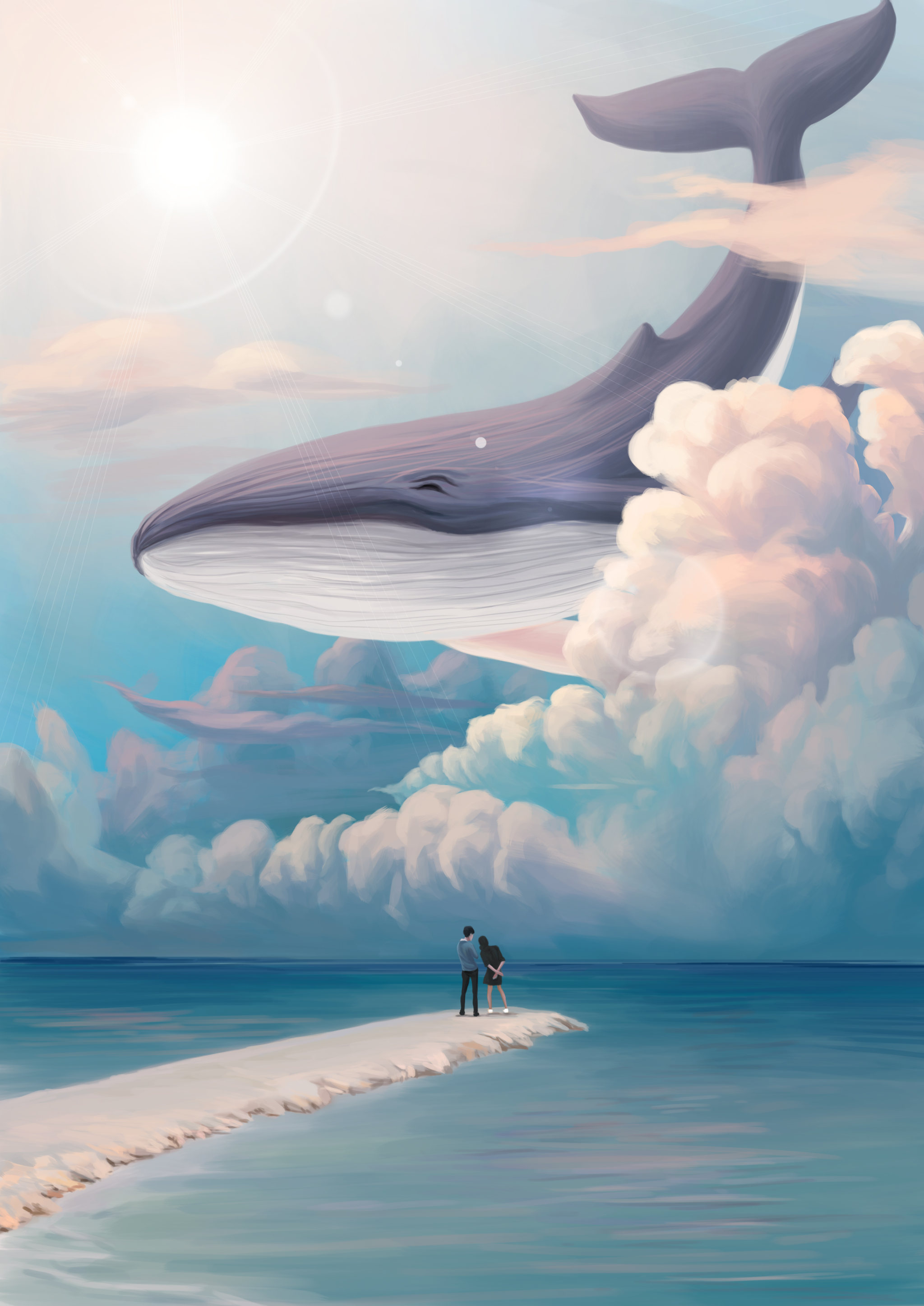 飞在天空的鲸鱼图片