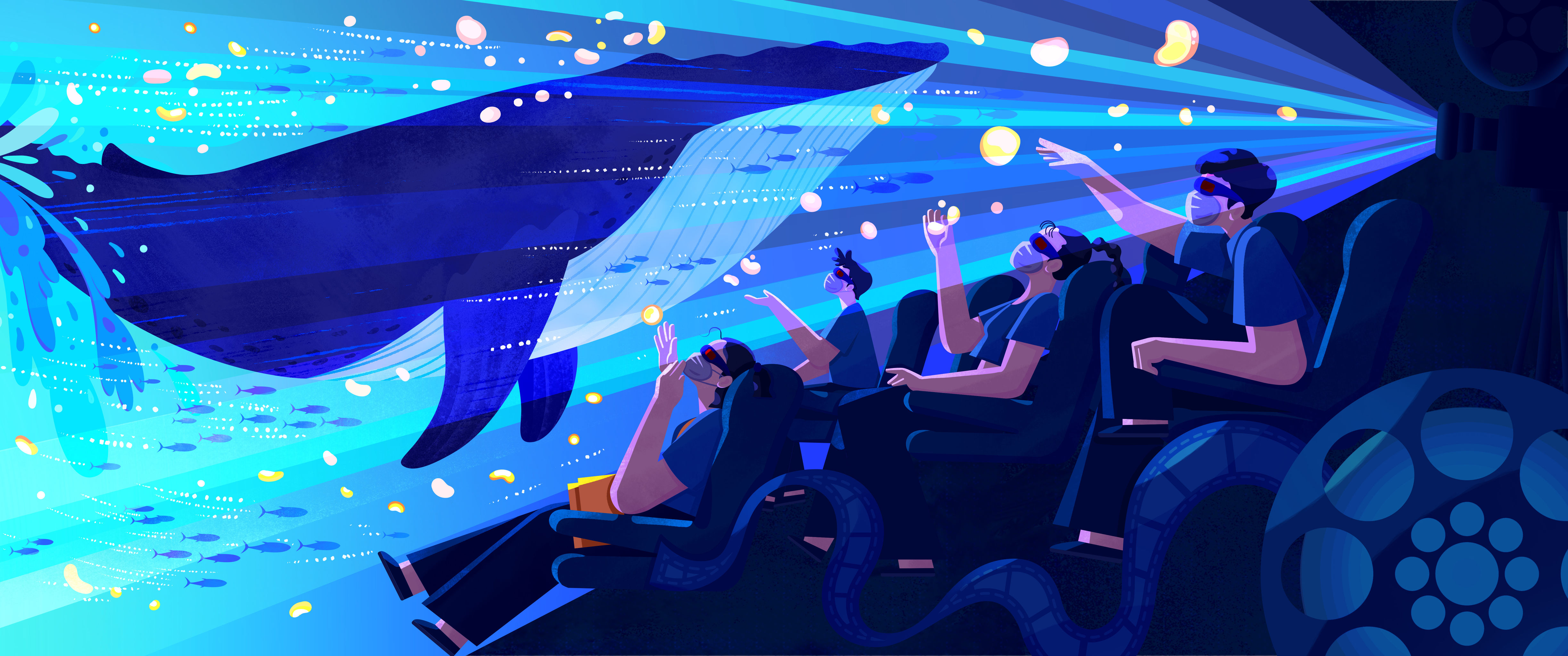 看电影-口罩-3d - 夏木叶子 - 原创作品 - 视觉中国(shijueme)