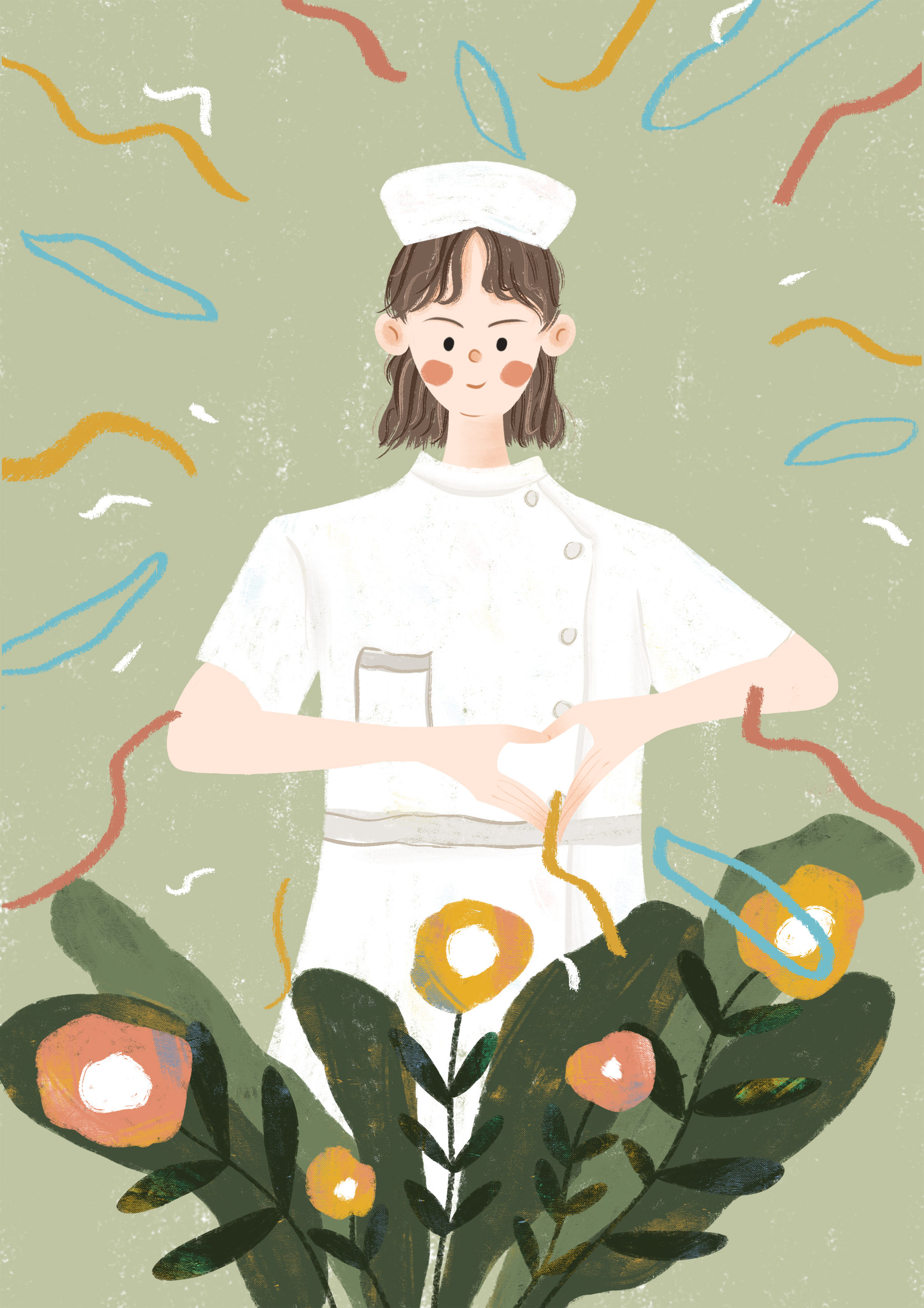 护士职业形象插画