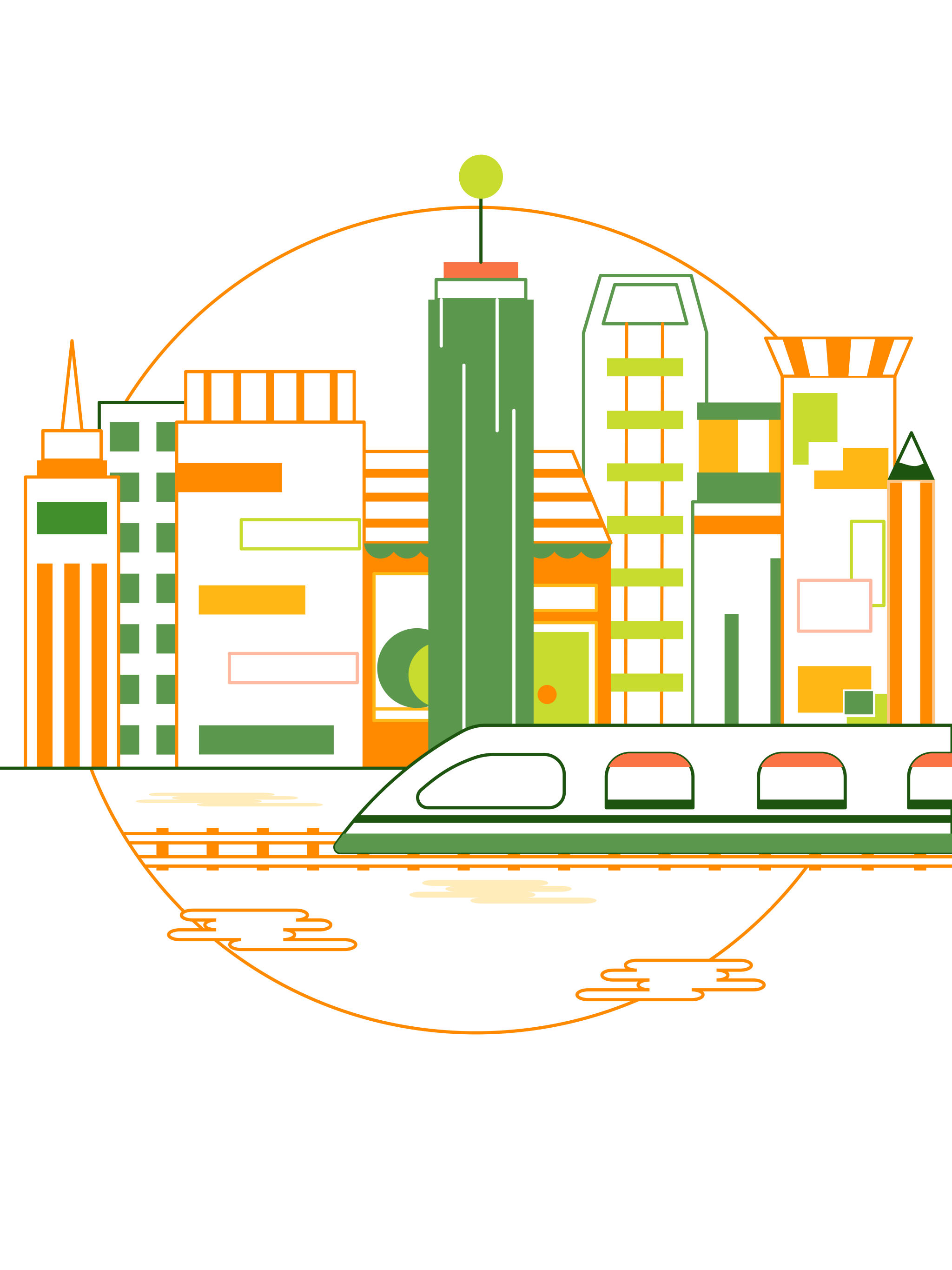 矢量线条交通插画02